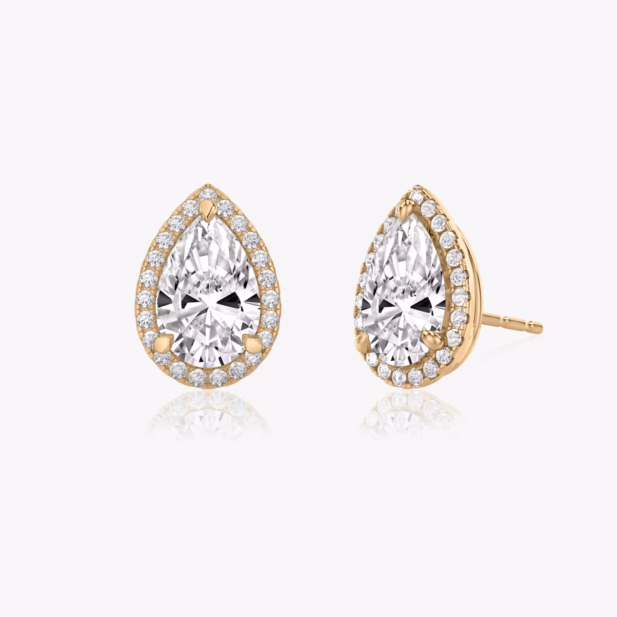 Halo Stud Pear | Rose Gold