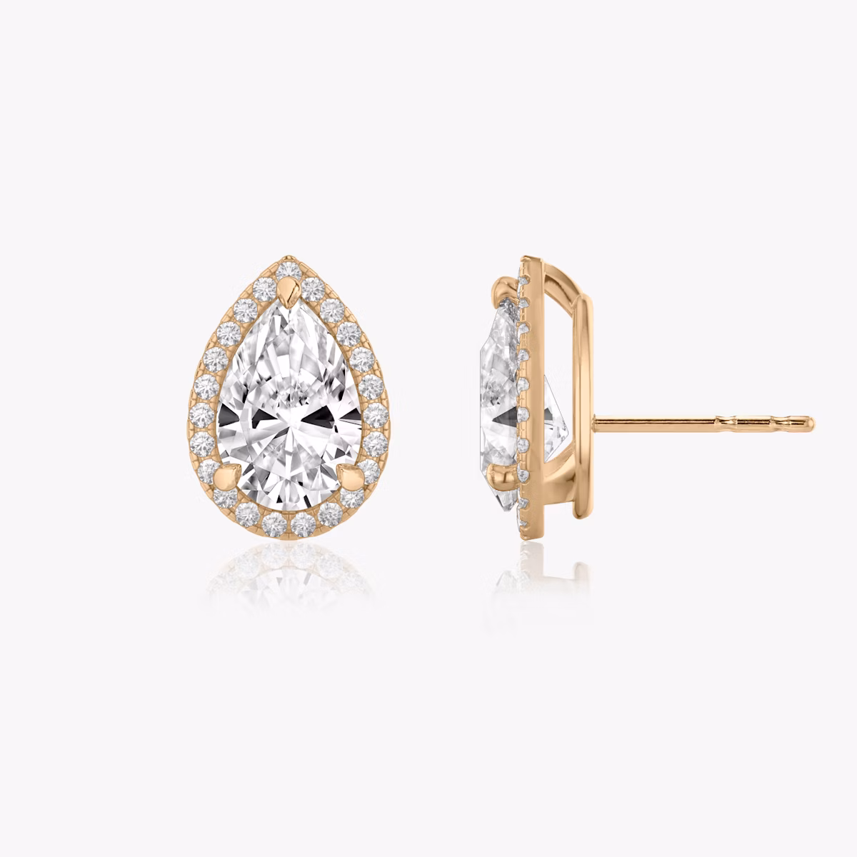 Halo Stud | Pear | 14k | Rose Gold | caratWeight: 0.75ct