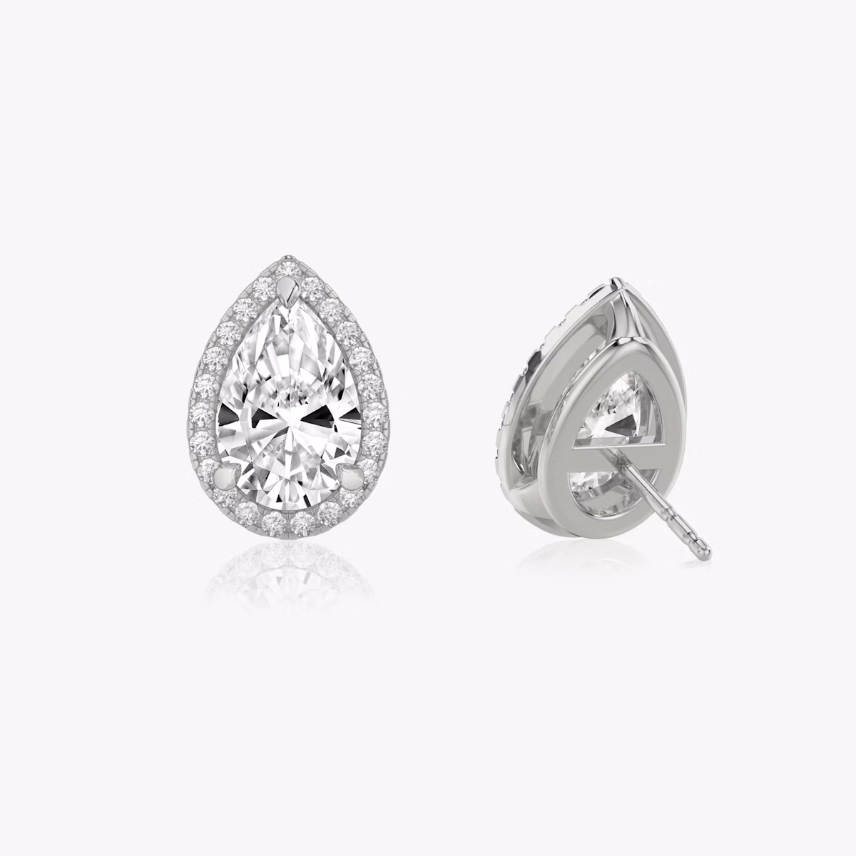 Halo Stud | Pear | 14k | White Gold | caratWeight: other