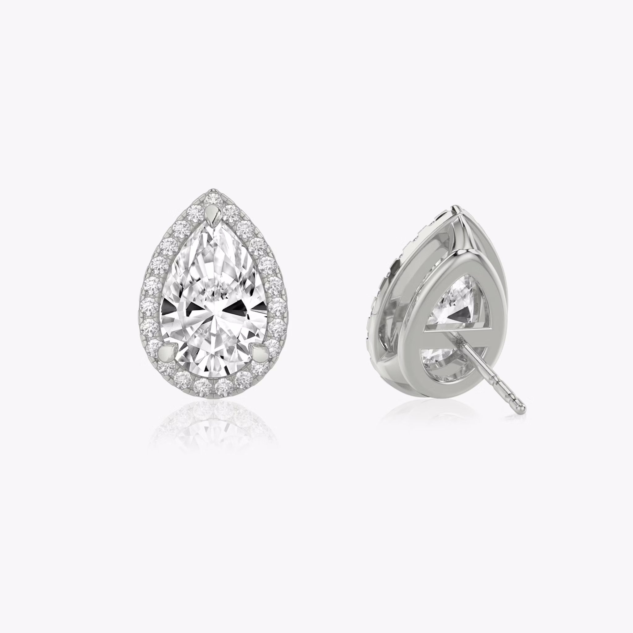 Halo Stud | Pear | 14k | White Gold | caratWeight: 0.50ct