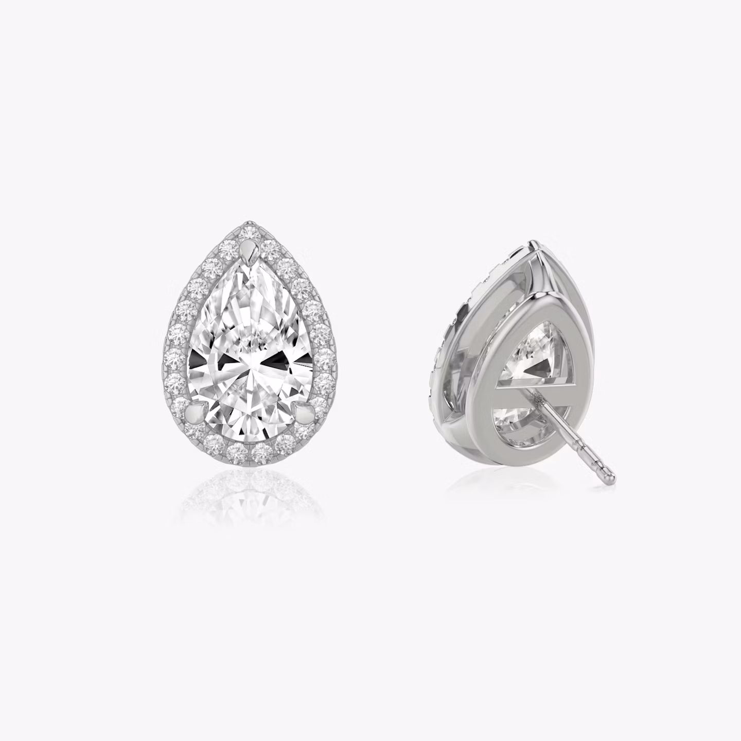Halo Stud | Pear | 14k | White Gold | caratWeight: other