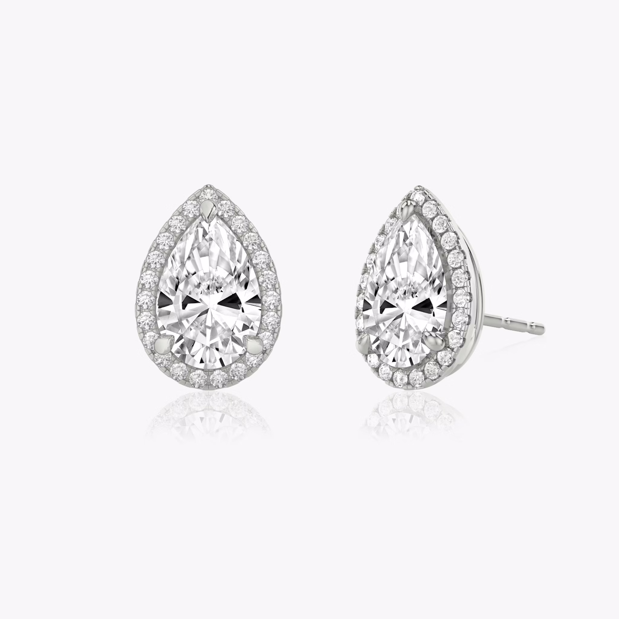Halo Stud | Pear | 14k | White Gold | caratWeight: 0.50ct