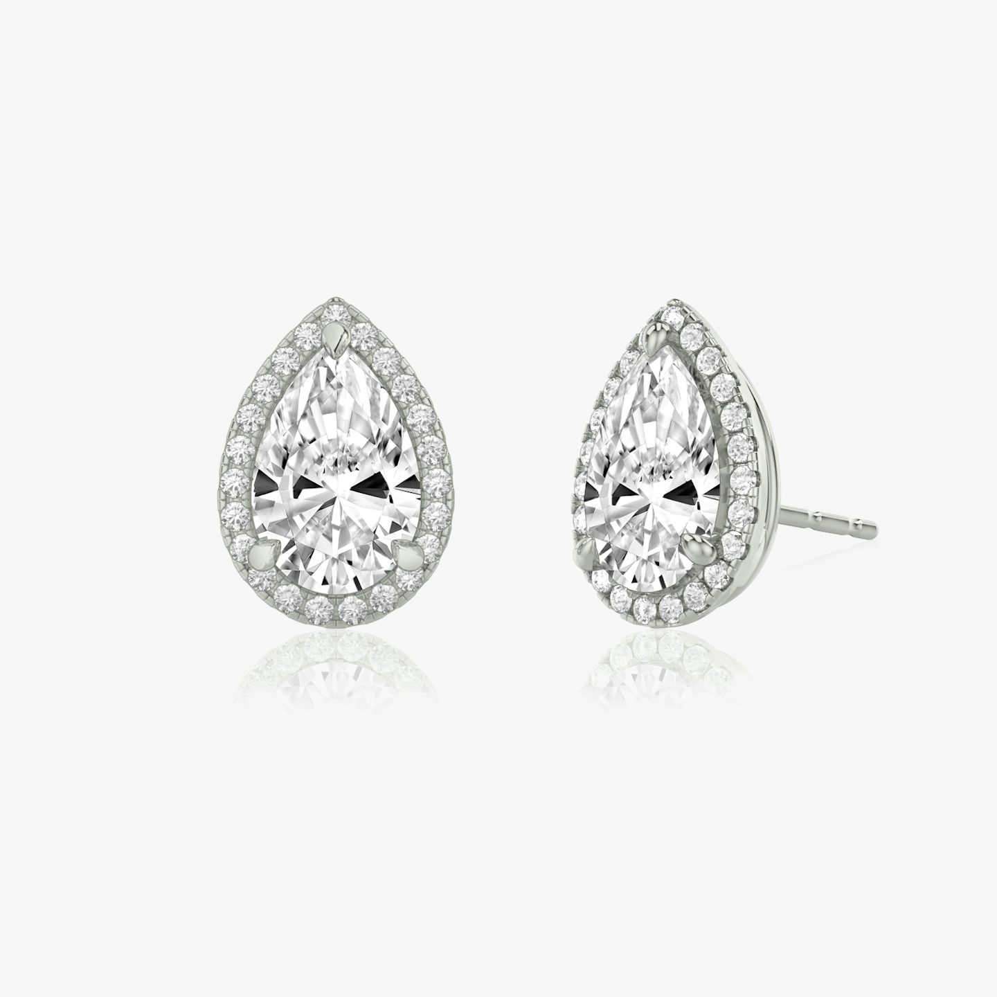 Halo Stud | Pear | 14k | White Gold | caratWeight: other