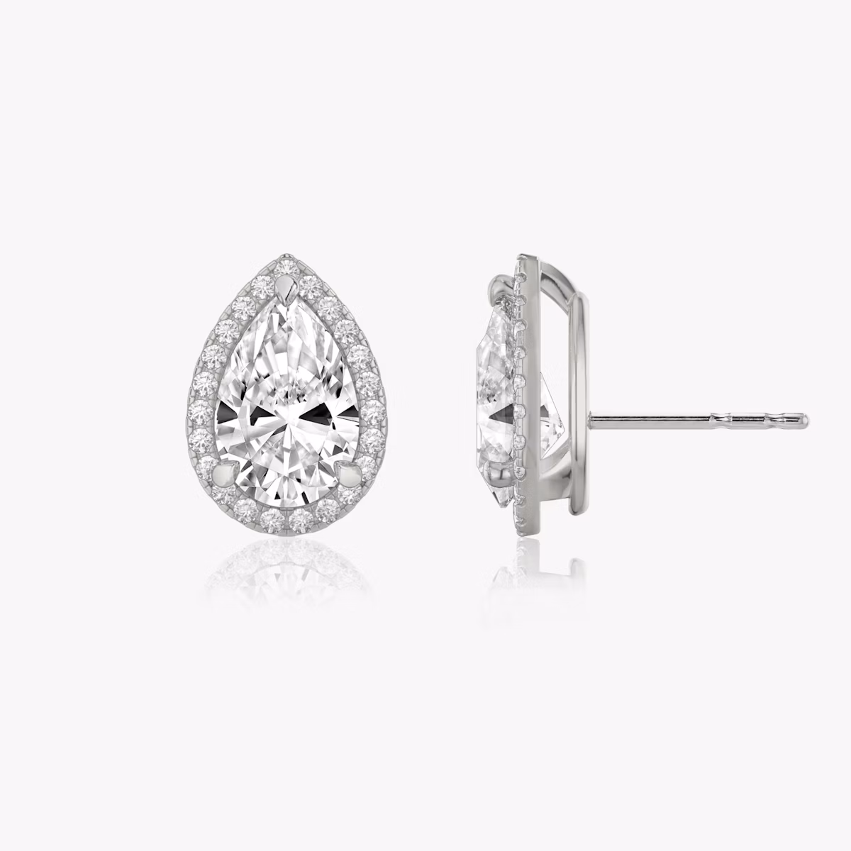 Halo Stud | Pear | 14k | White Gold | caratWeight: other