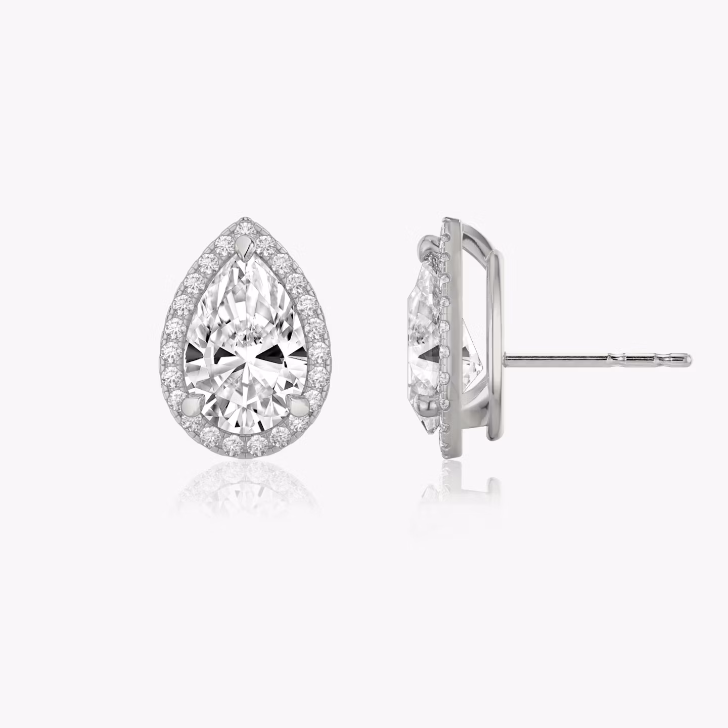 Halo Stud | Pear | 14k | White Gold | caratWeight: other