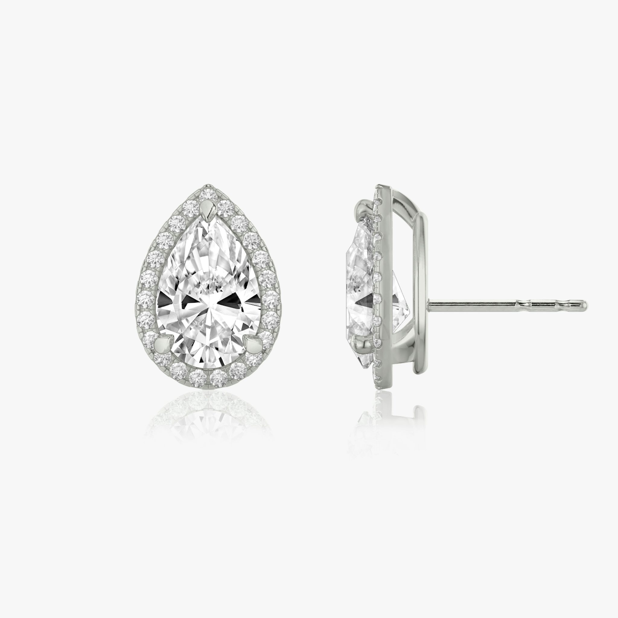 Halo Stud | Pear | 14k | White Gold | caratWeight: 0.50ct