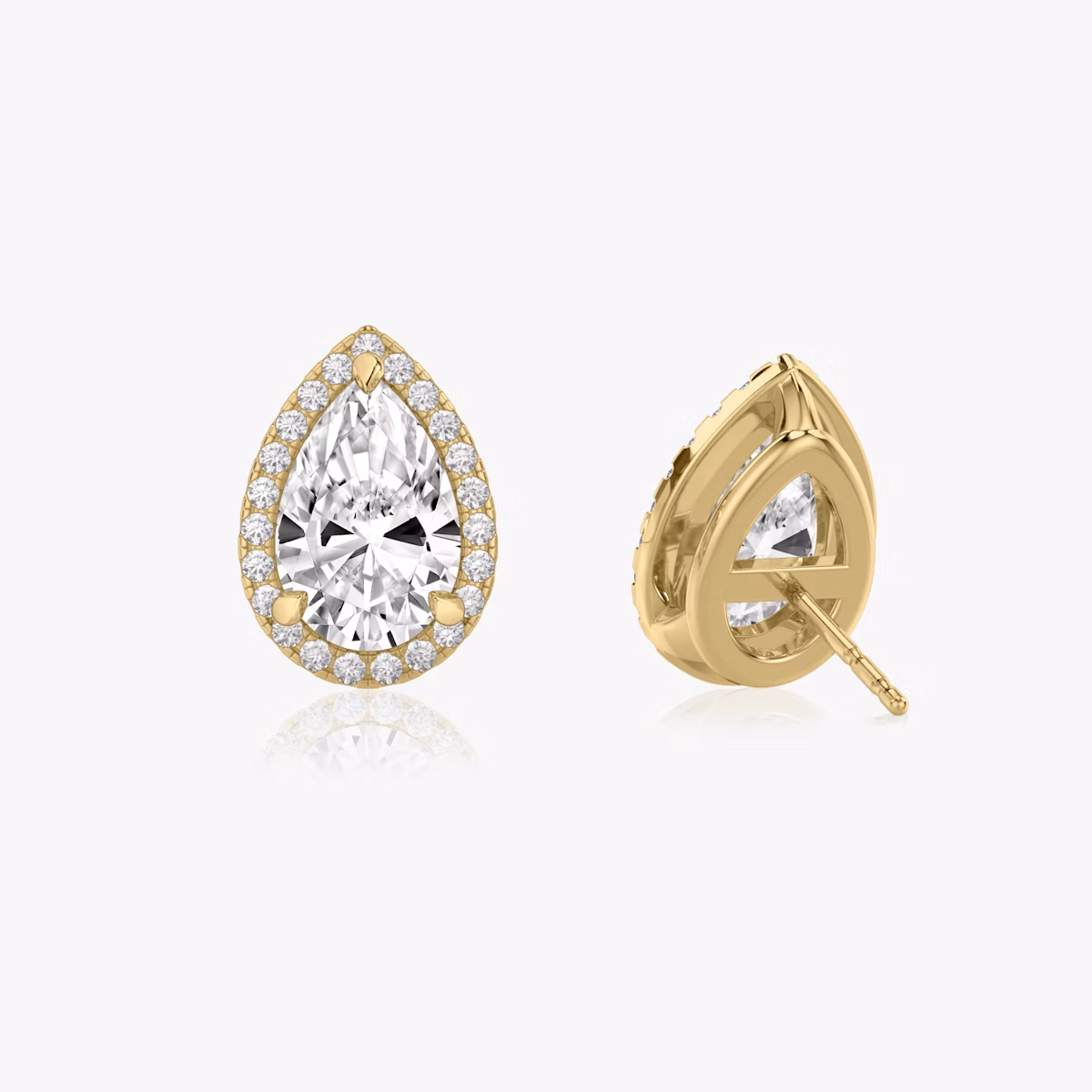 Halo Stud | Pear | 14k | Yellow Gold | caratWeight: 0.75ct