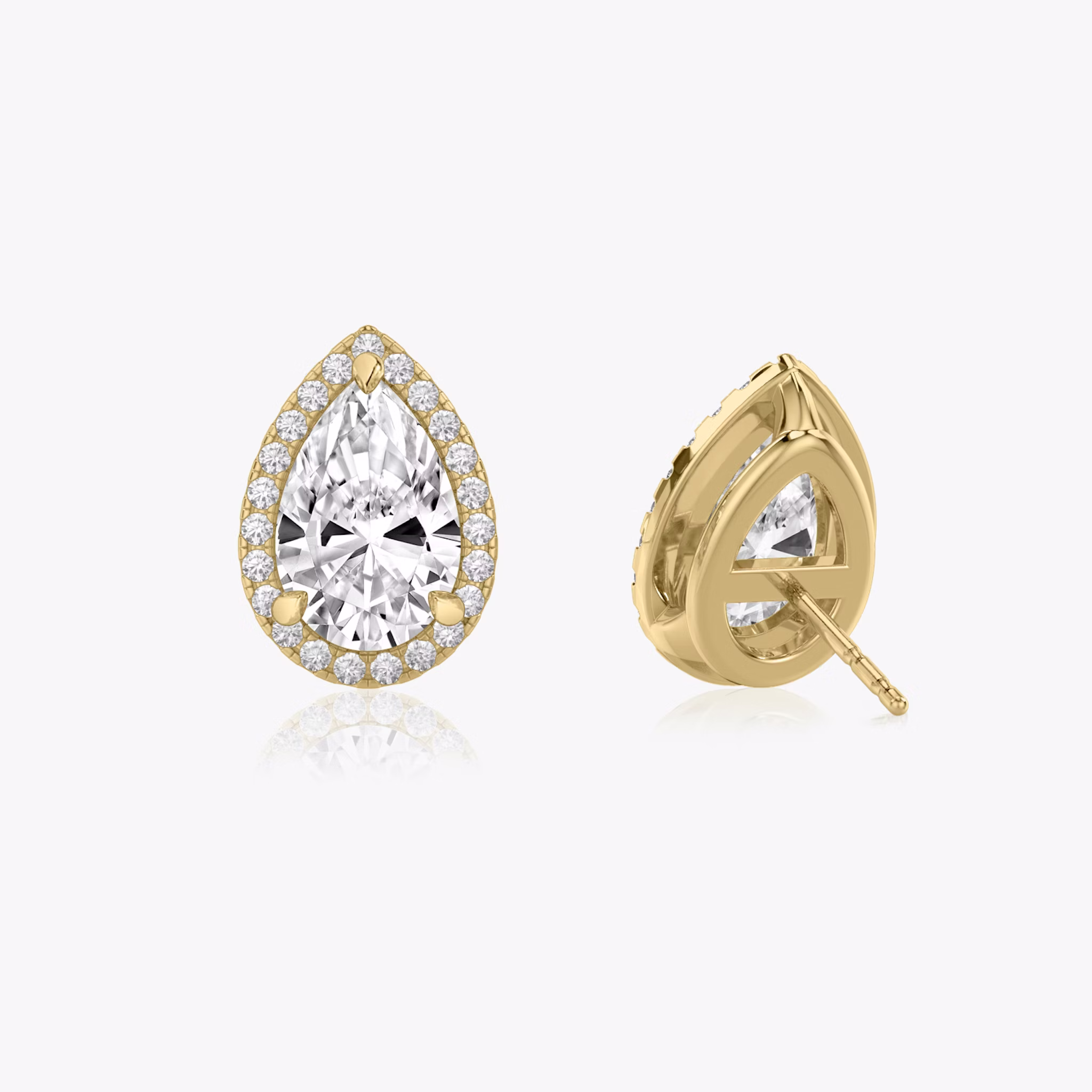 Halo Stud | Pear | 14k | Yellow Gold | caratWeight: 0.50ct