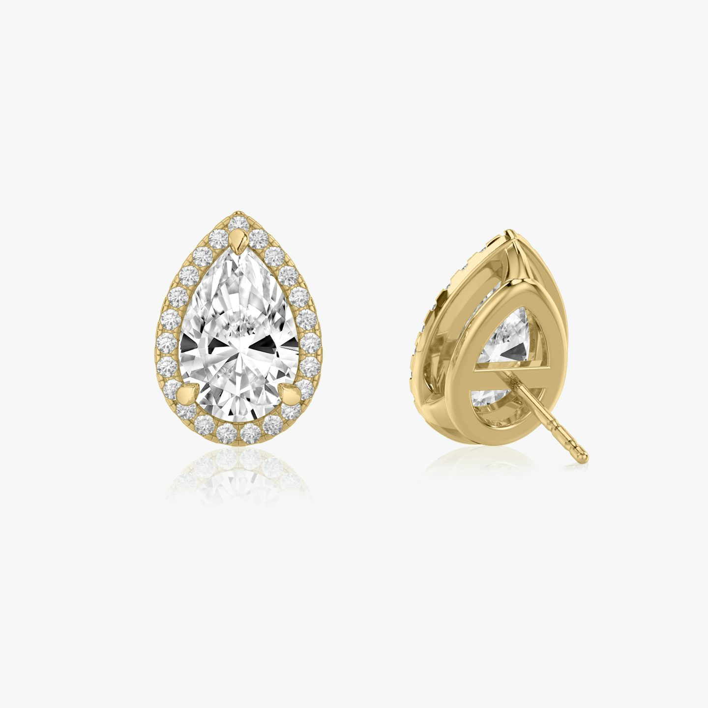 Halo Stud | Pear | 14k | Yellow Gold | caratWeight: other