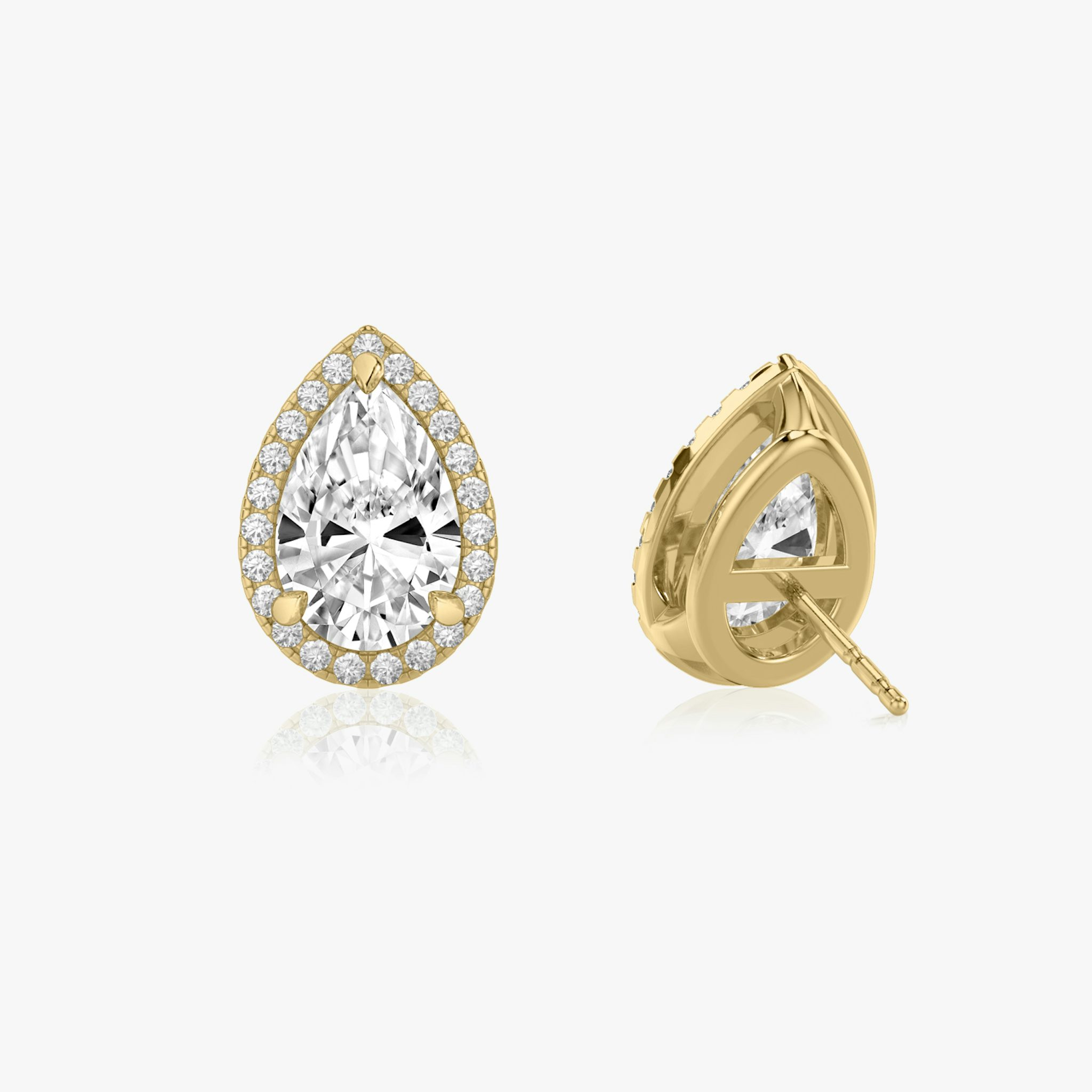 Halo Stud | Pear | 14k | Yellow Gold | caratWeight: 0.50ct