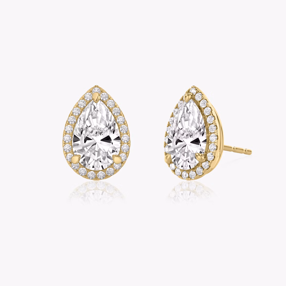 Halo Stud | Pear | 14k | Yellow Gold | caratWeight: 0.75ct