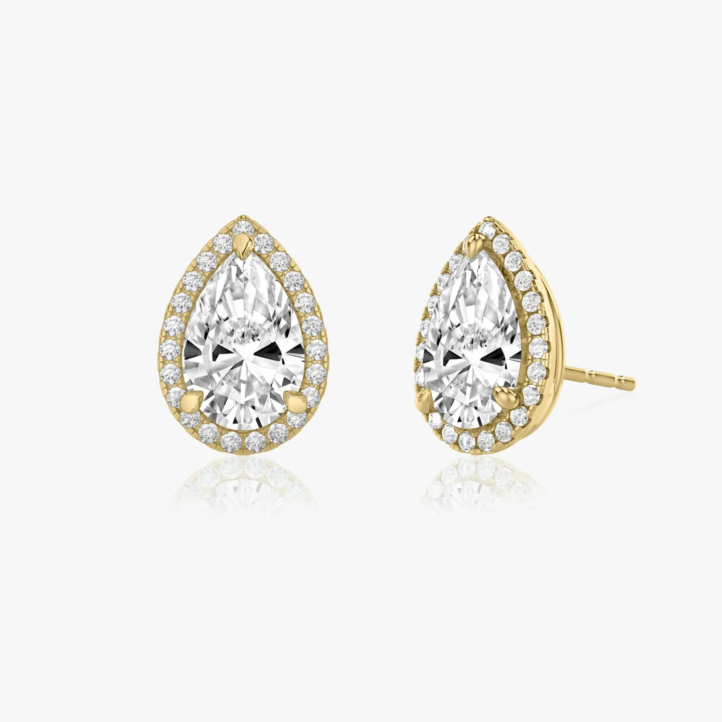 Halo Stud | Pear | 14k | Yellow Gold | caratWeight: other