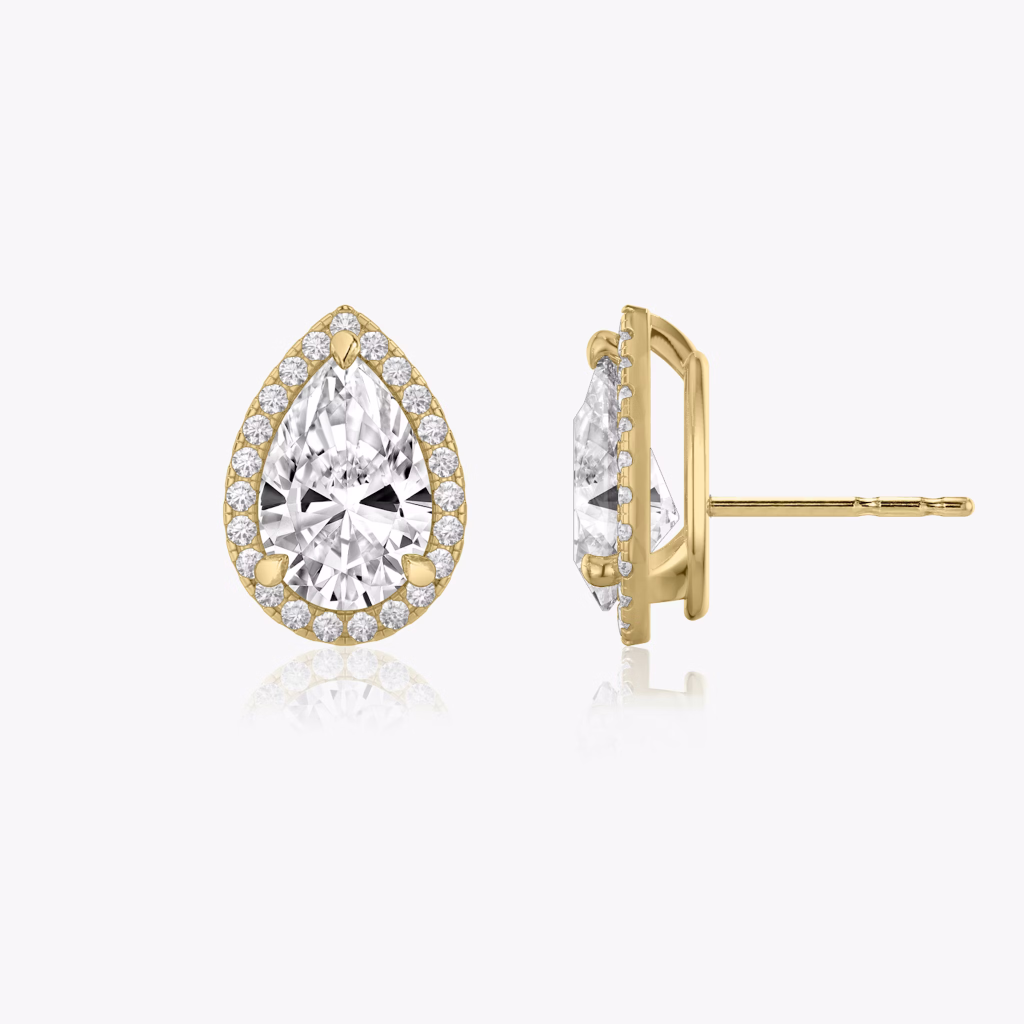 Halo Stud | Pear | 14k | Yellow Gold | caratWeight: 0.50ct