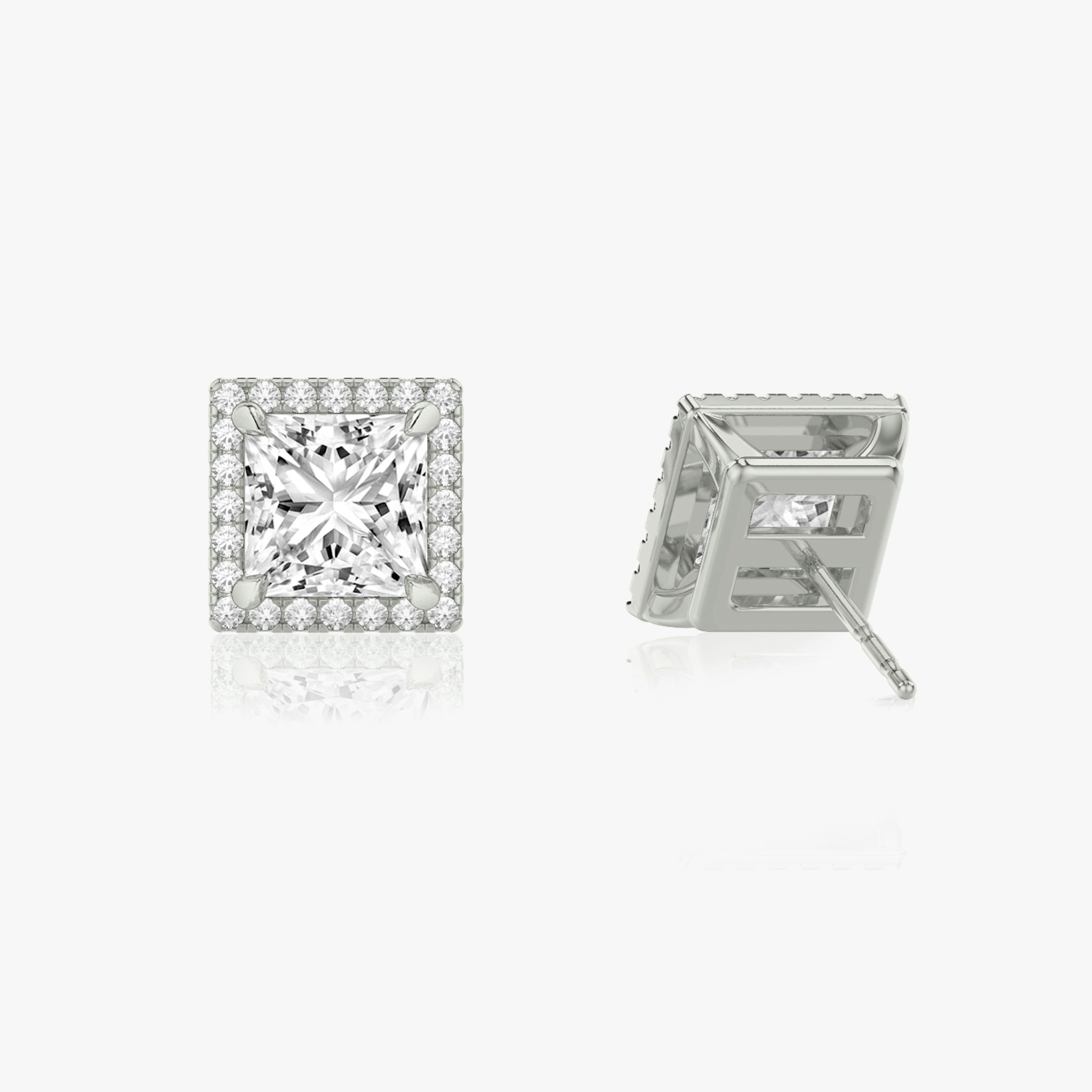Halo Stud | Princess | 14k | White Gold | caratWeight: 0.25ct