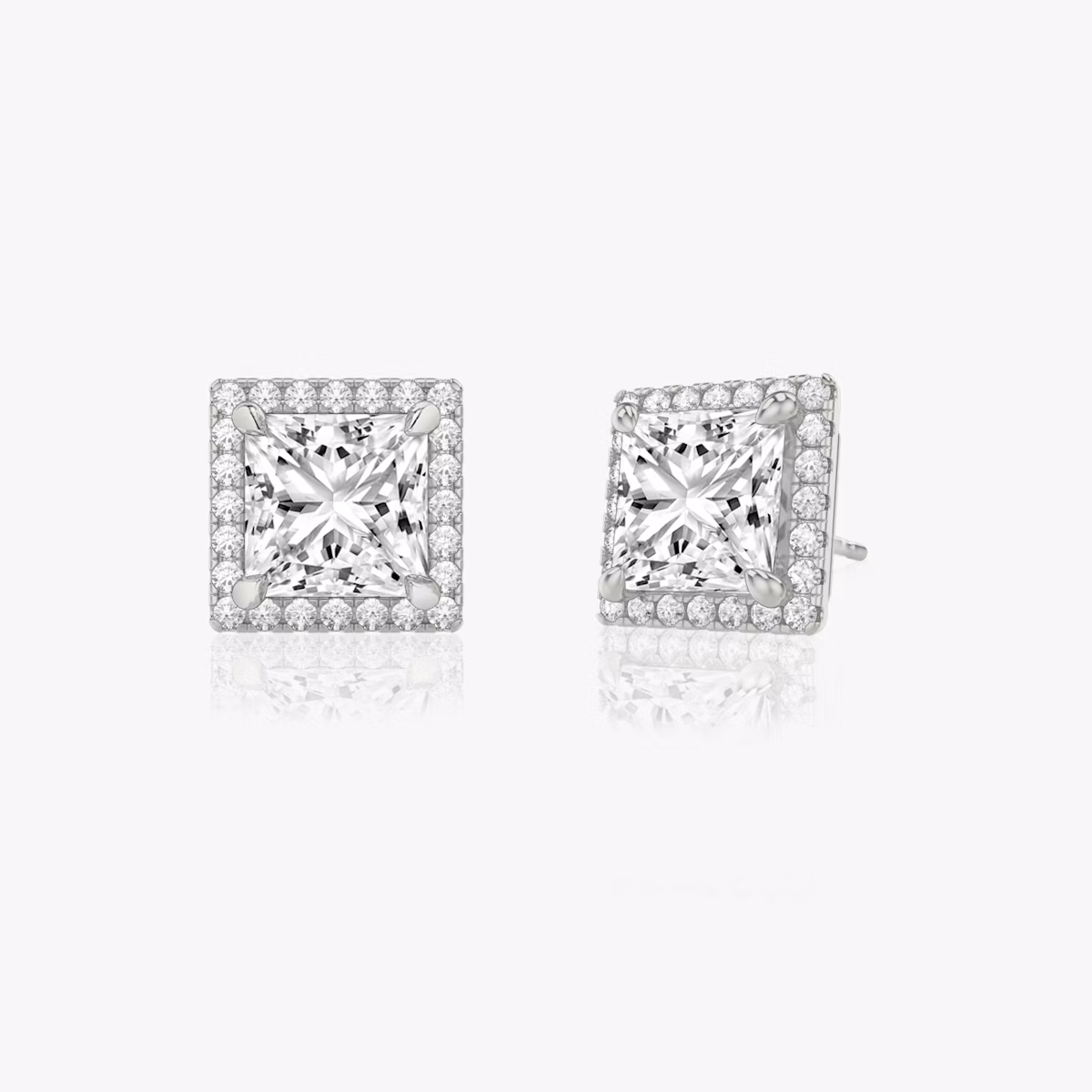Halo Stud | Princess | 14k | White Gold | caratWeight: 0.75ct