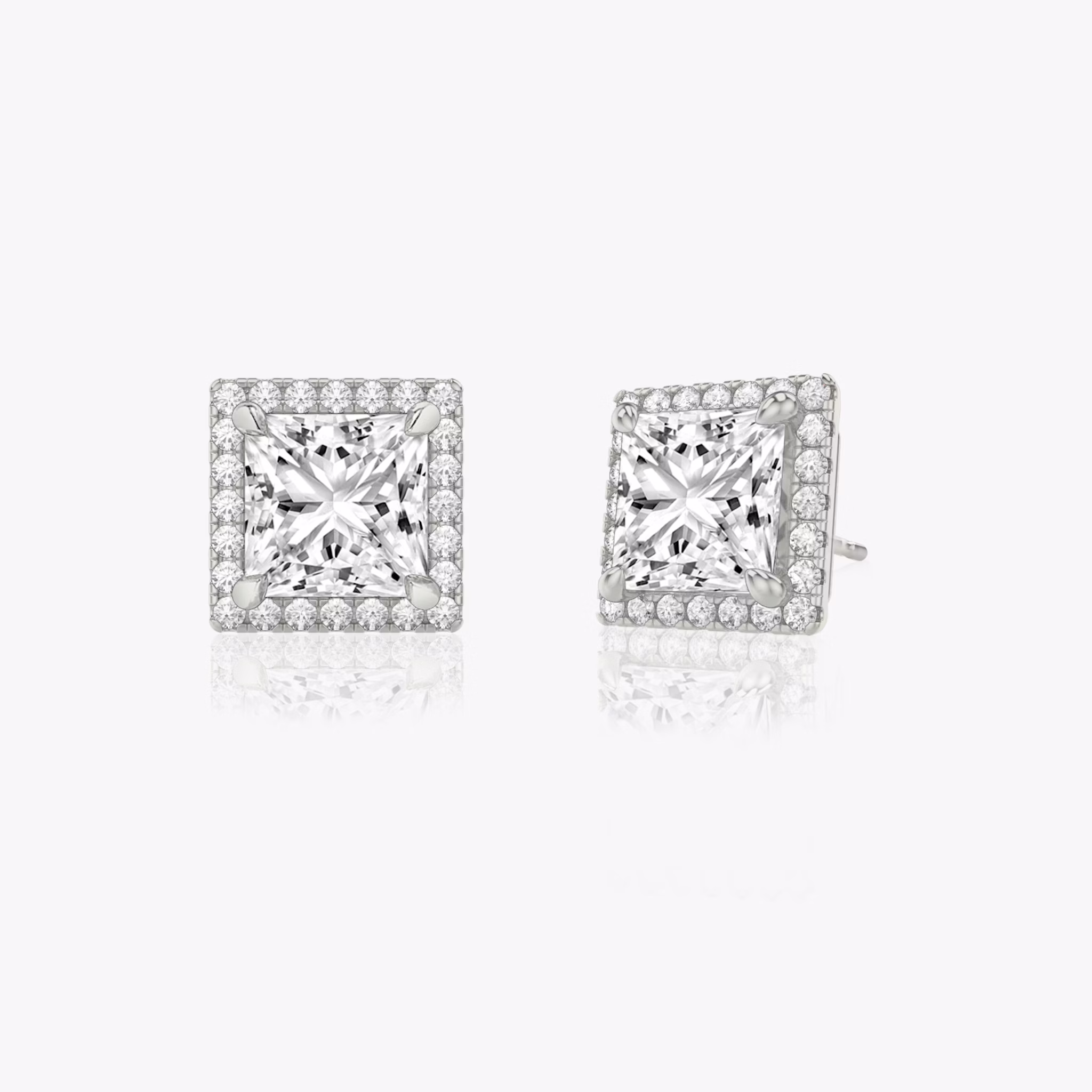 Halo Stud | Princess | 14k | White Gold | caratWeight: 0.25ct