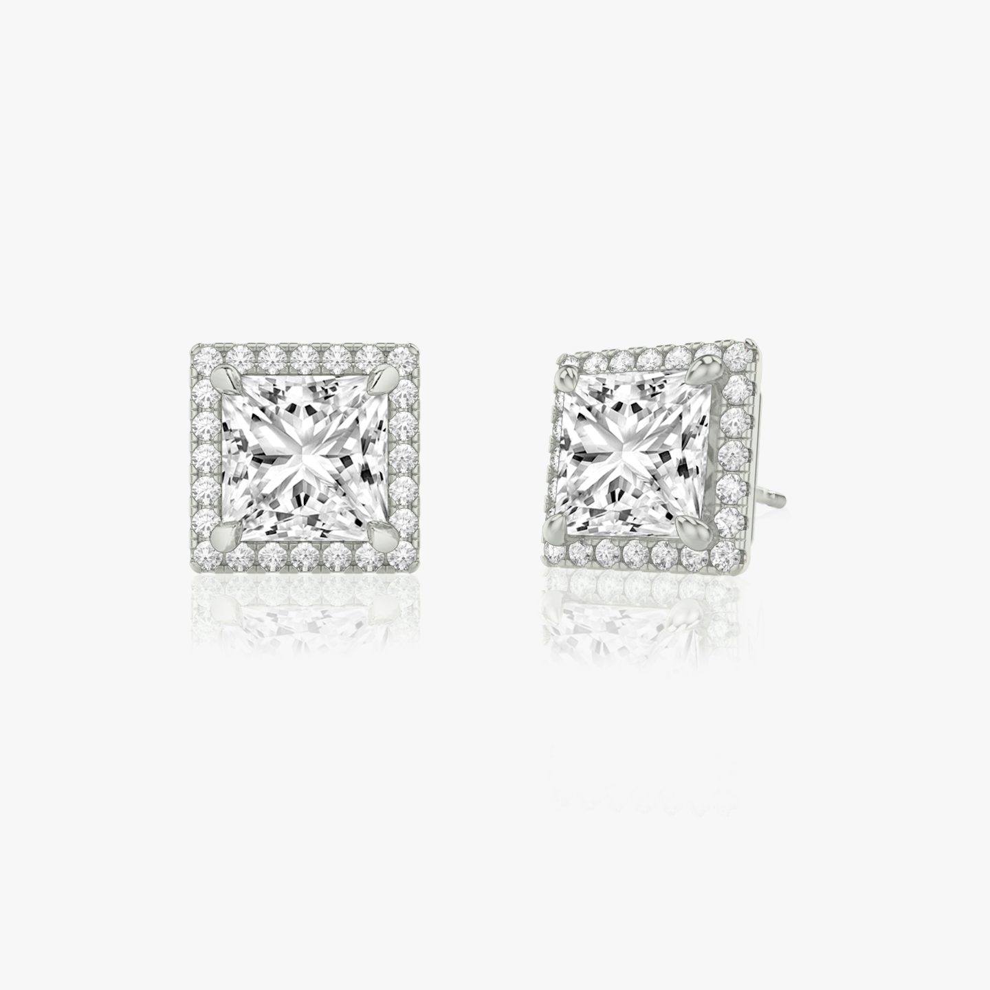 Halo Stud | Princess | 14k | White Gold | caratWeight: 1.0ct