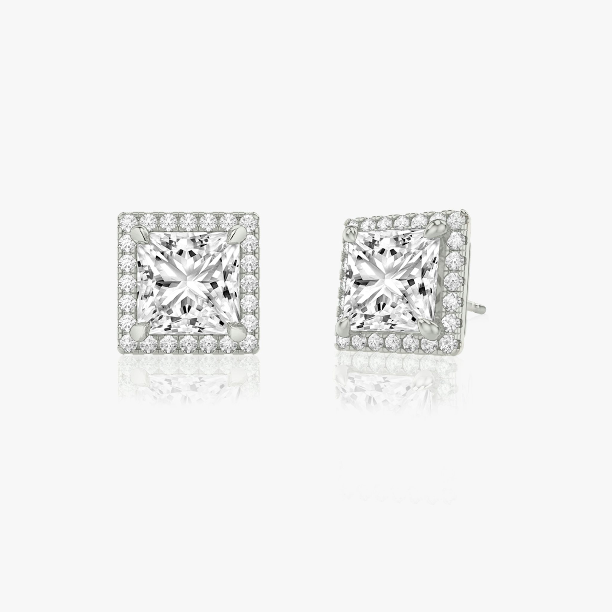 Halo Stud | Princess | 14k | White Gold | caratWeight: 0.25ct