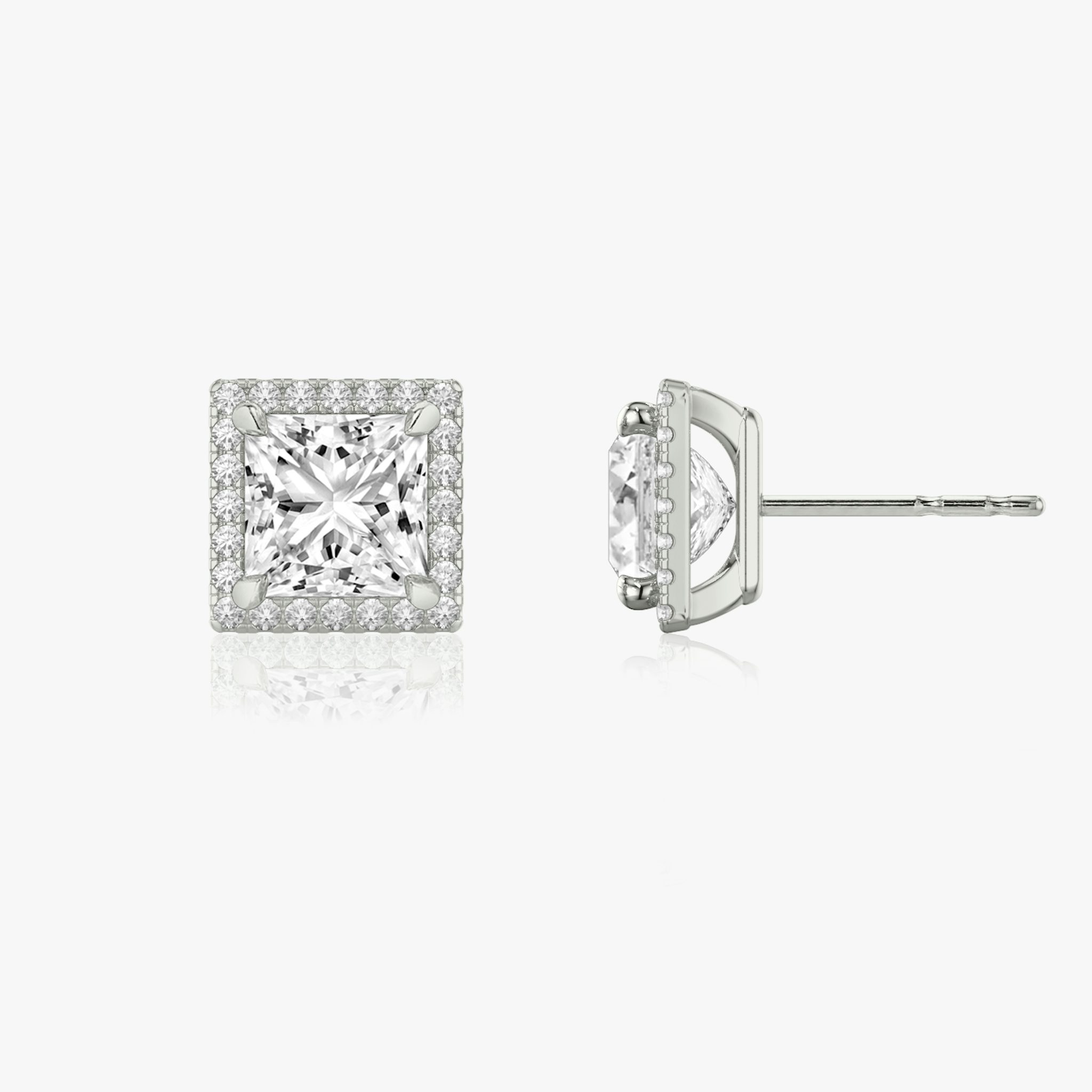 Halo Stud | Princess | 14k | White Gold | caratWeight: 0.25ct