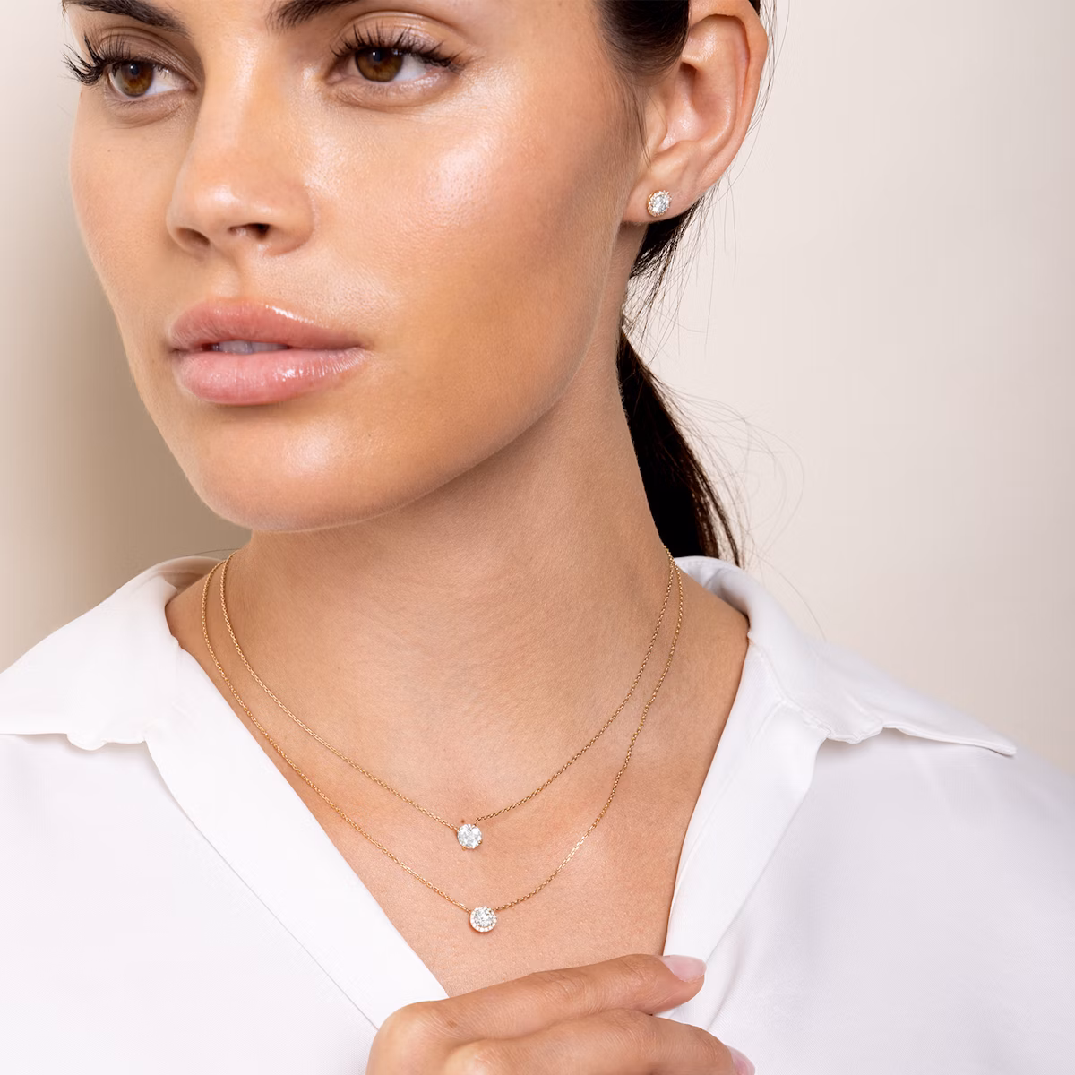 Halo Stud | Round Brilliant | 14k | Yellow Gold | caratWeight: other