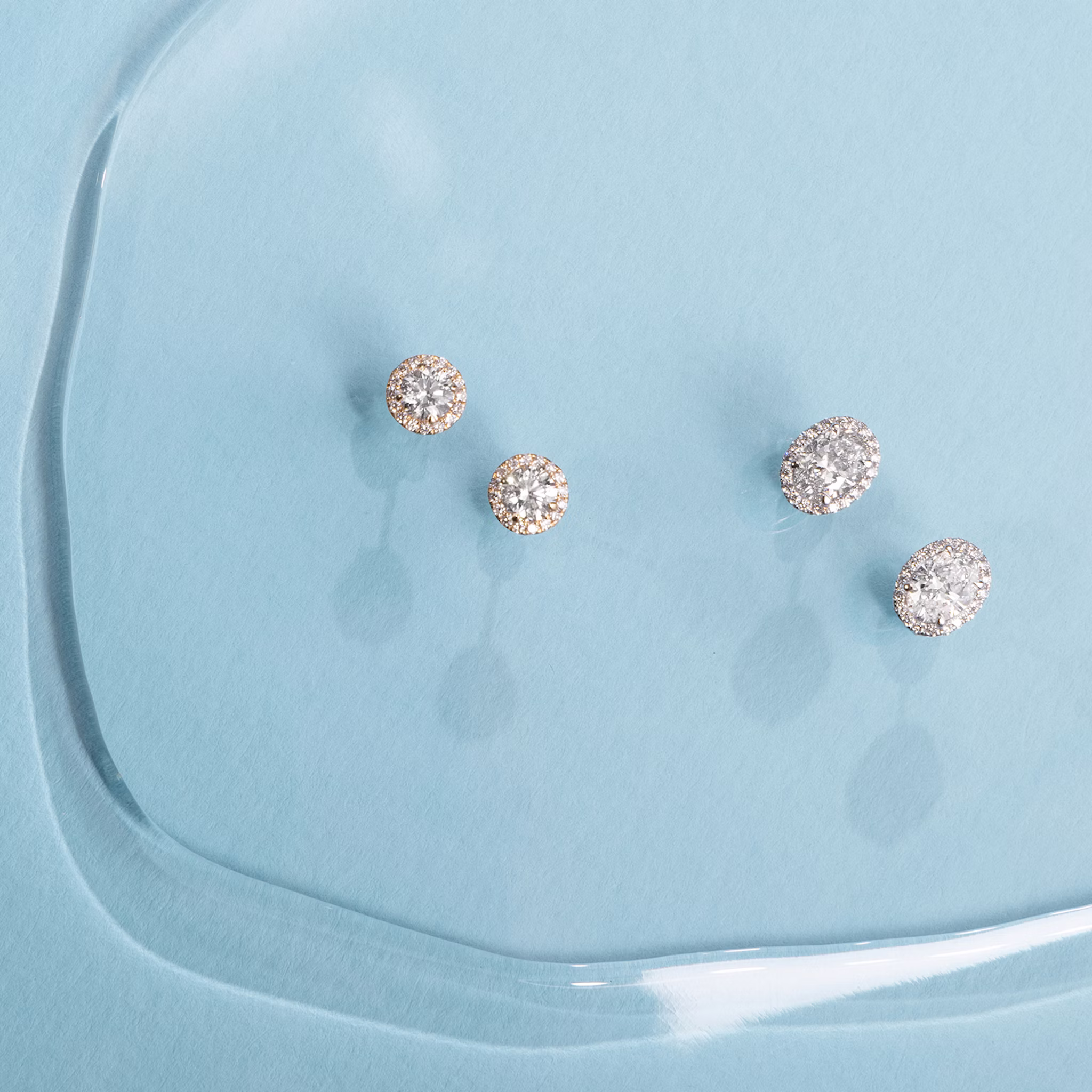 Pendiente Halo | Brillante | 14k | Oro amarillo | caratWeight: other