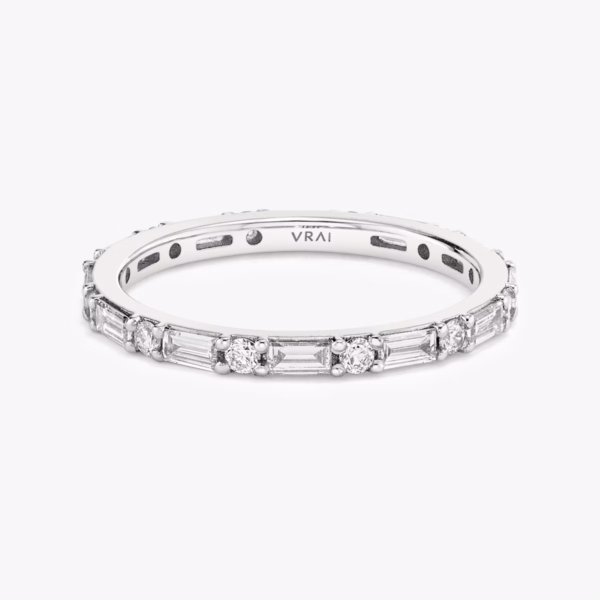 Anillo Alternating Shapes | Brillante | Platino | bandStyle: full