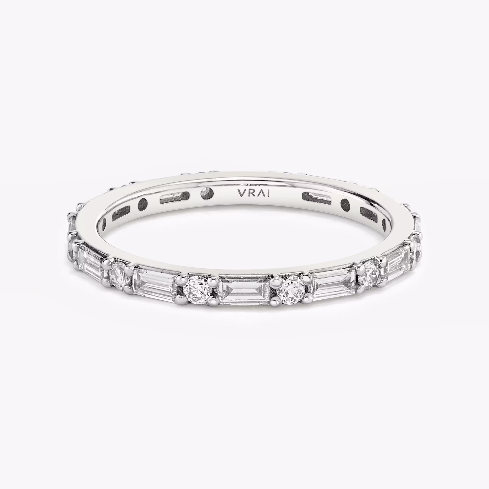 Alternating Shapes Ring Rund | Platinum