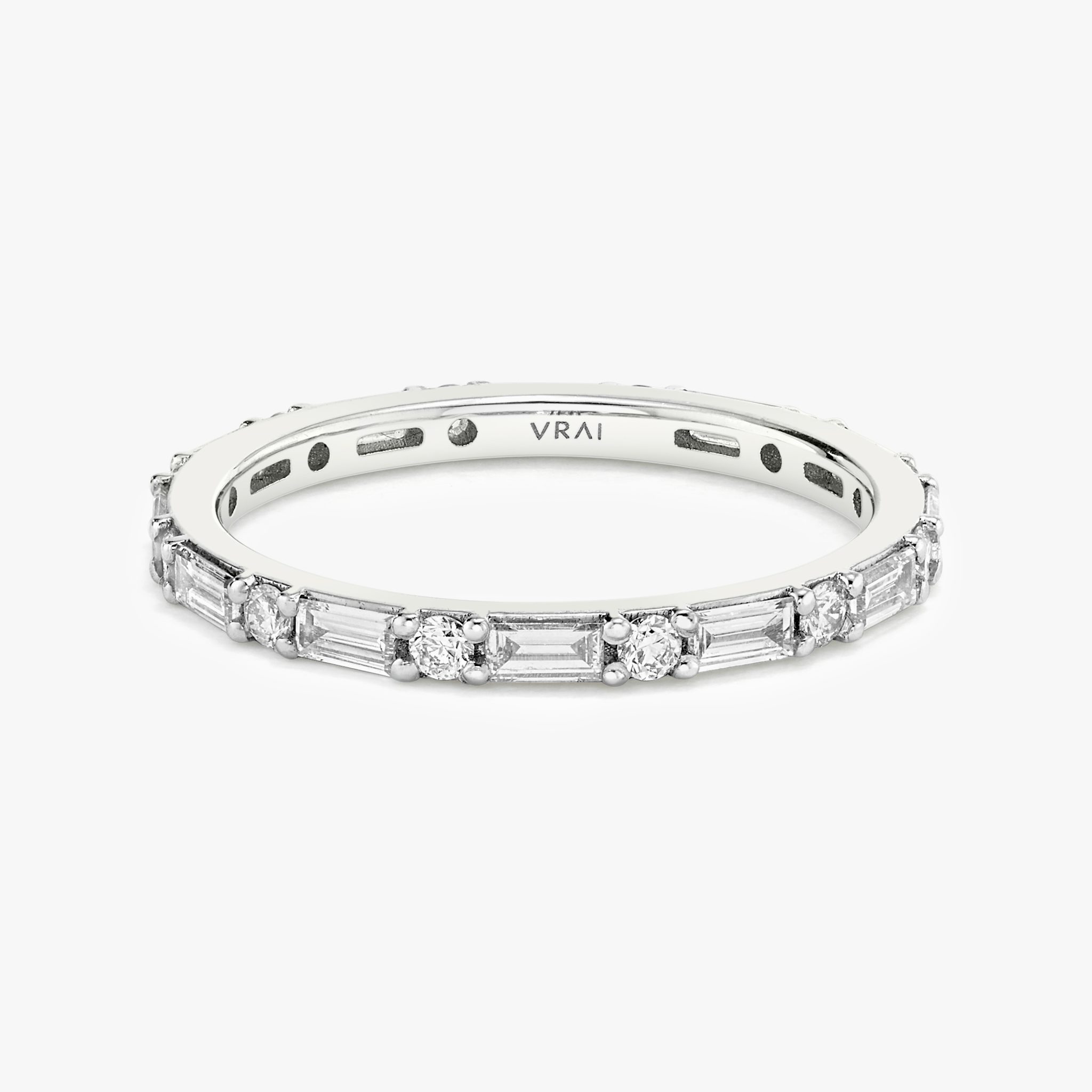 The Alternating Shapes Band | Round Brilliant | Platinum | bandStyle: full
