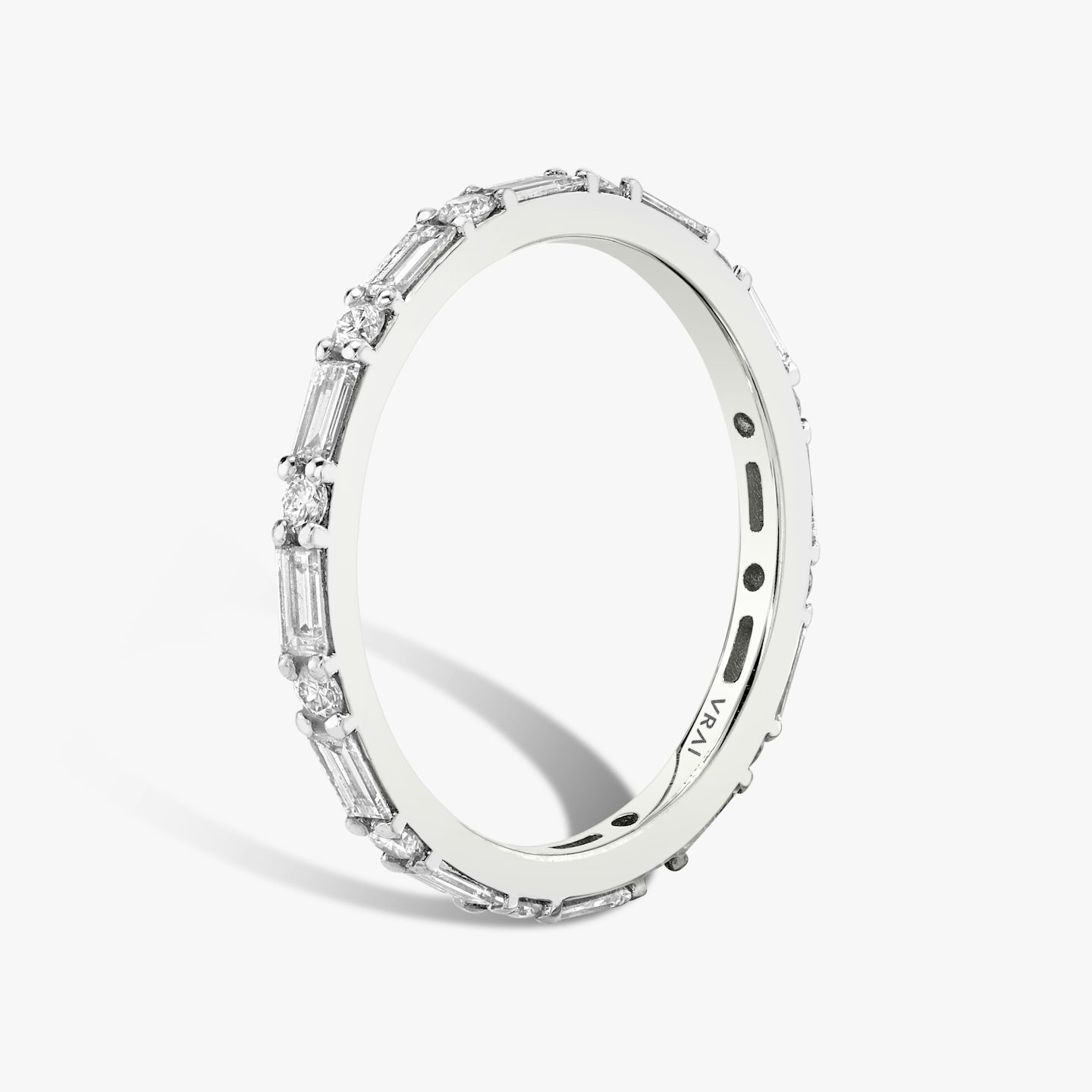 The Alternating Shapes Band | Round Brilliant | Platinum | bandStyle: full