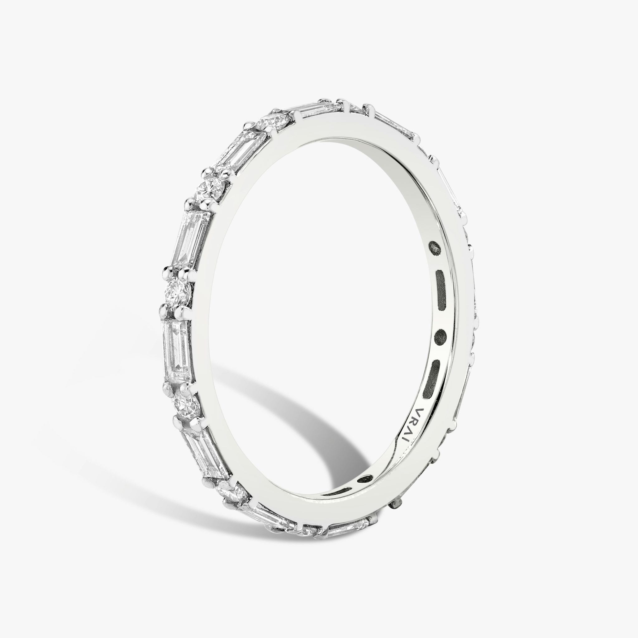 The Alternating Shapes Band | Round Brilliant | Platinum | bandStyle: full
