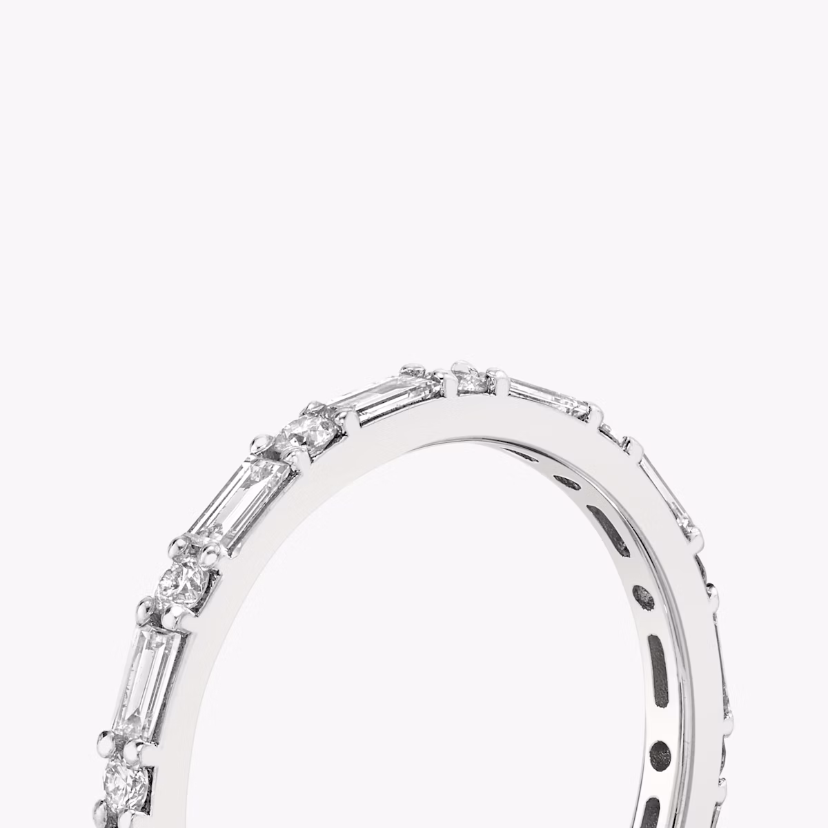 Anillo Alternating Shapes | Brillante | Platino | bandStyle: full