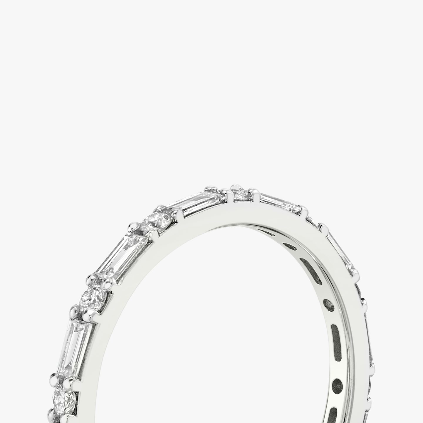 The Alternating Shapes Band | Round Brilliant | Platinum | bandStyle: full