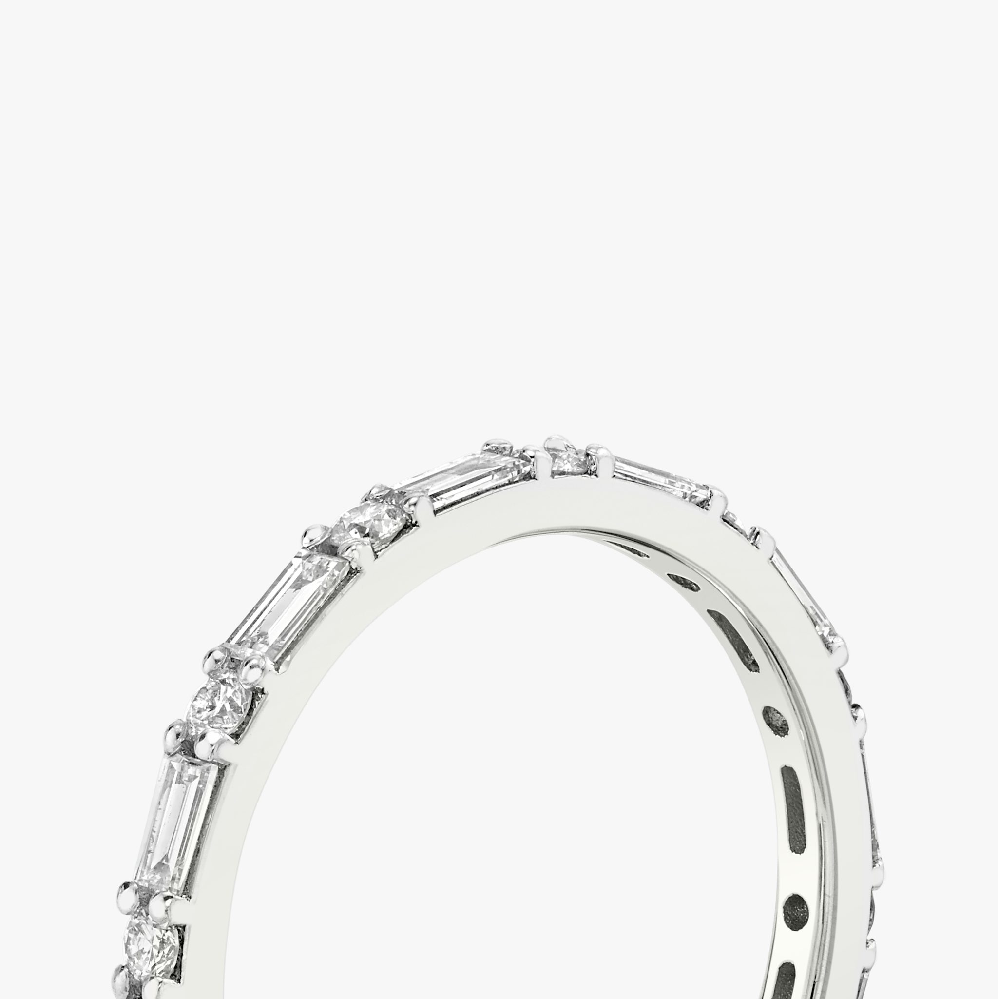 The Alternating Shapes Band | Round Brilliant | Platinum | bandStyle: full