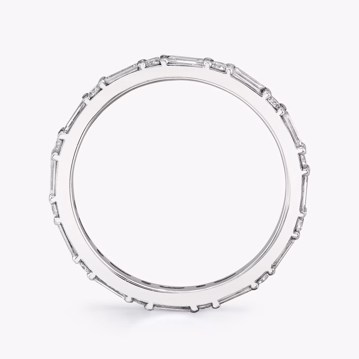 Anillo Alternating Shapes | Brillante | Platino | bandStyle: full