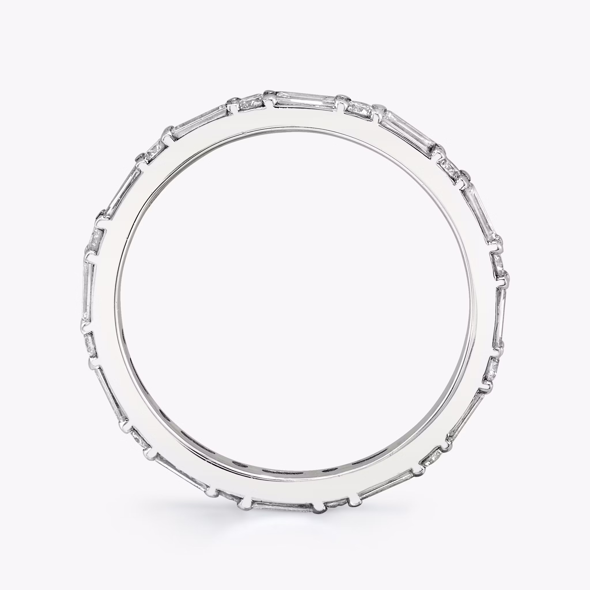 The Alternating Shapes Band | Round Brilliant | Platinum | bandStyle: full