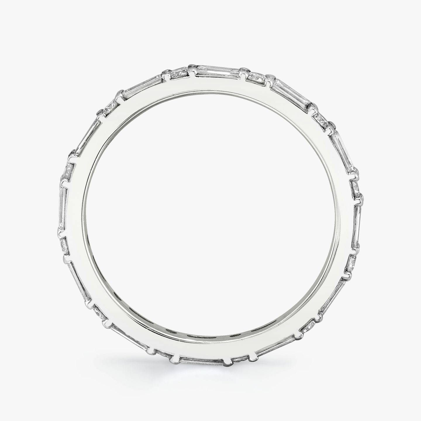 The Alternating Shapes Band | Round Brilliant | Platinum | bandStyle: full