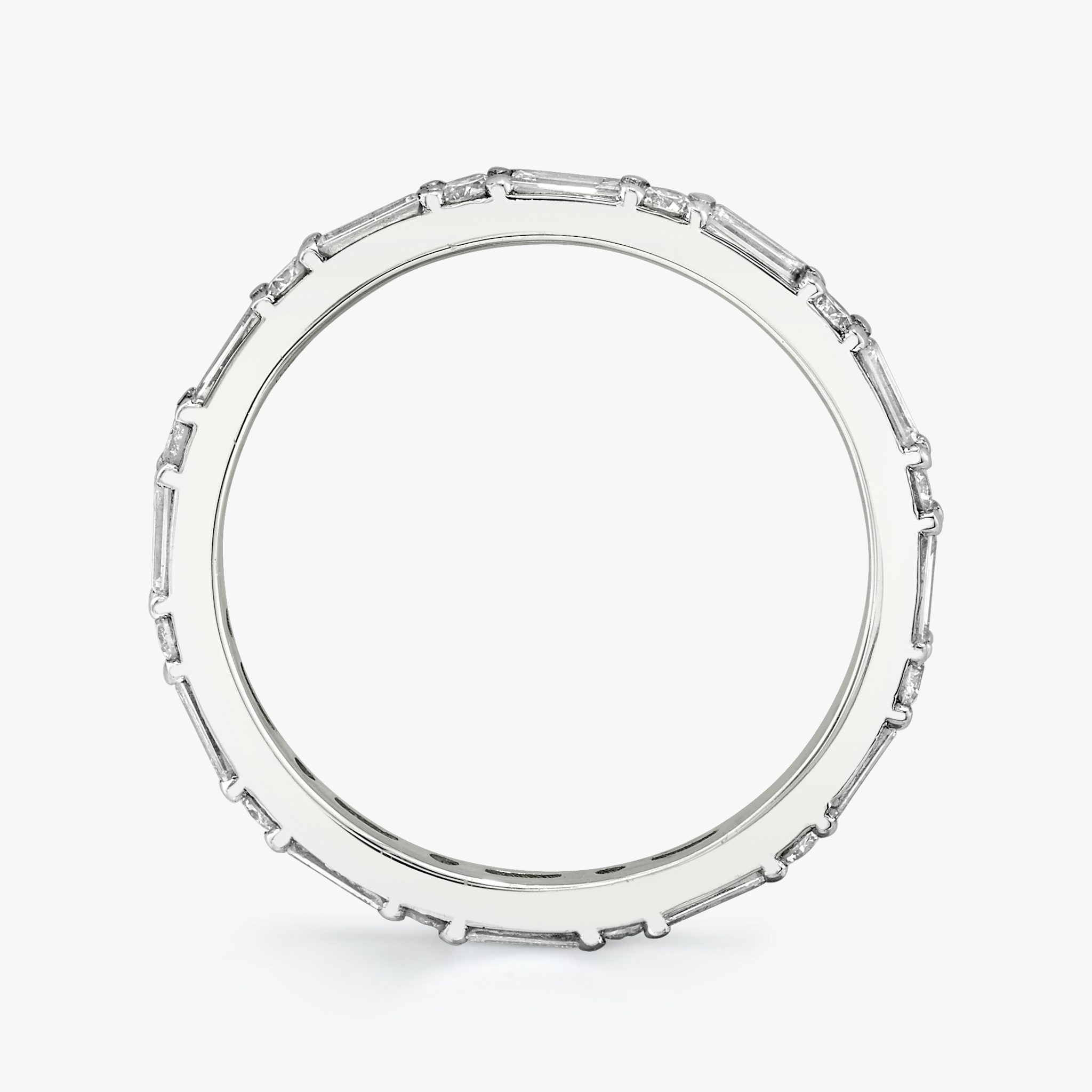 The Alternating Shapes Band | Round Brilliant | Platinum | bandStyle: full