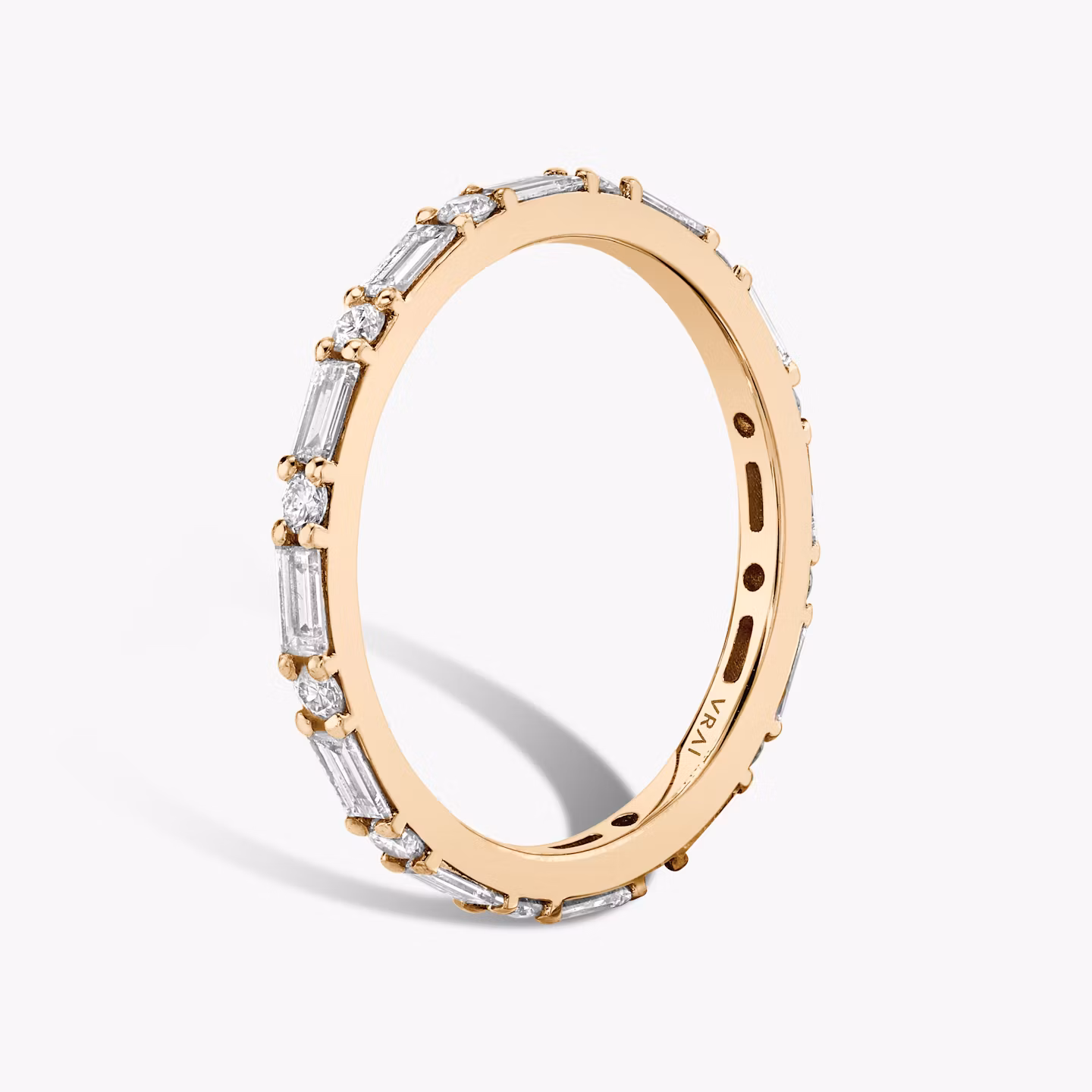 The Alternating Shapes Band | Round Brilliant | 14k | Rose Gold | bandStyle: full