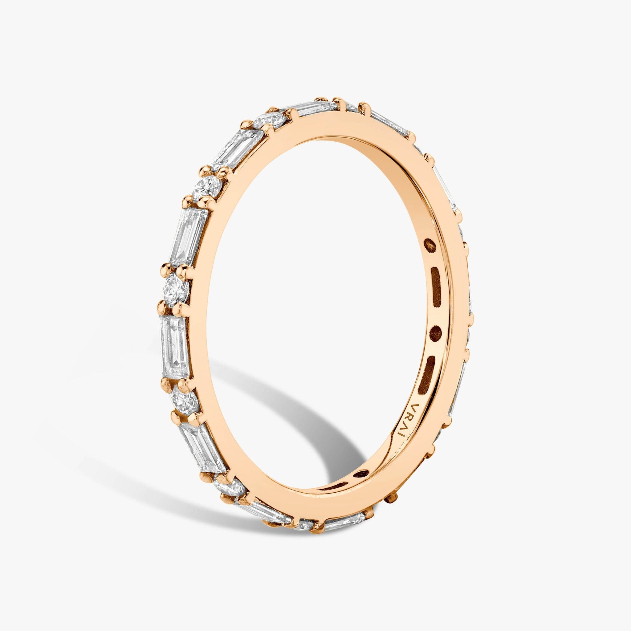 The Alternating Shapes Band | Round Brilliant | 14k | Rose Gold | bandStyle: full