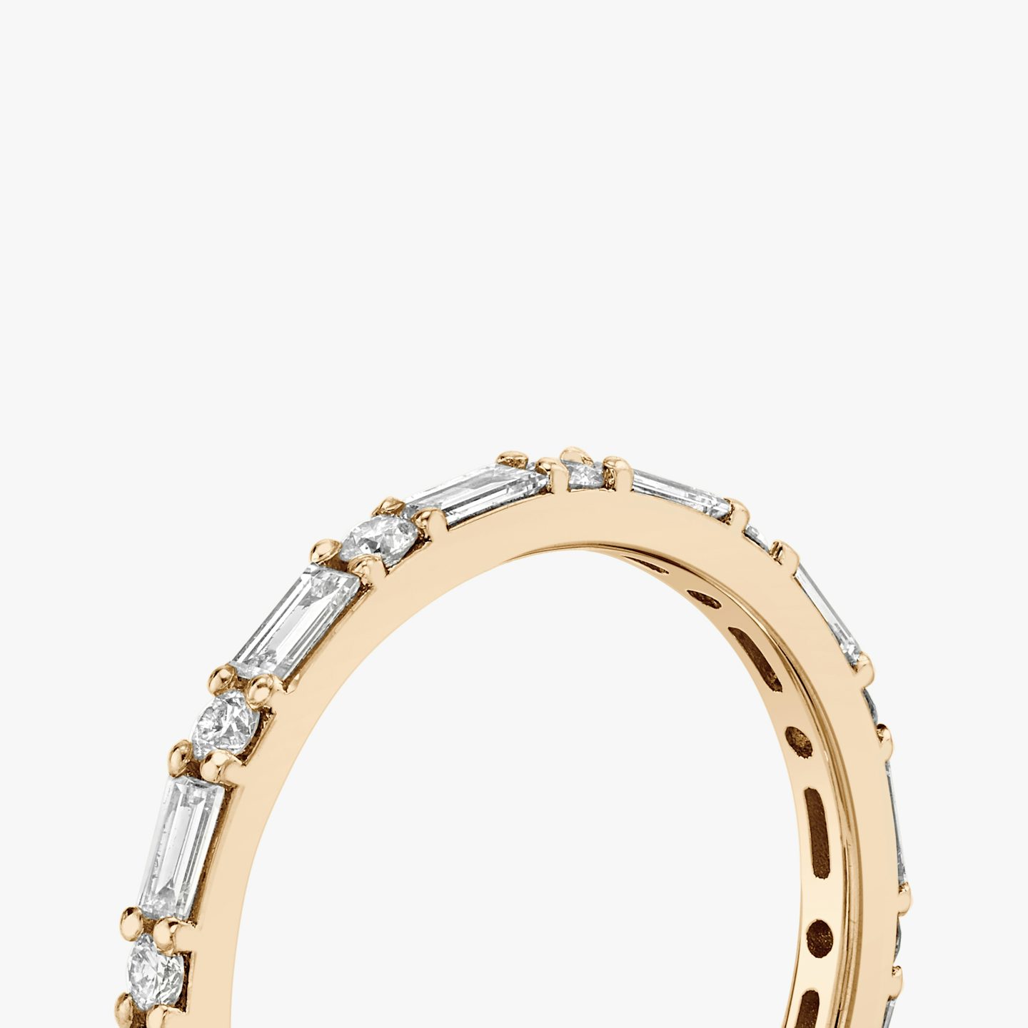 The Alternating Shapes Band | Round Brilliant | 14k | Rose Gold | bandStyle: full