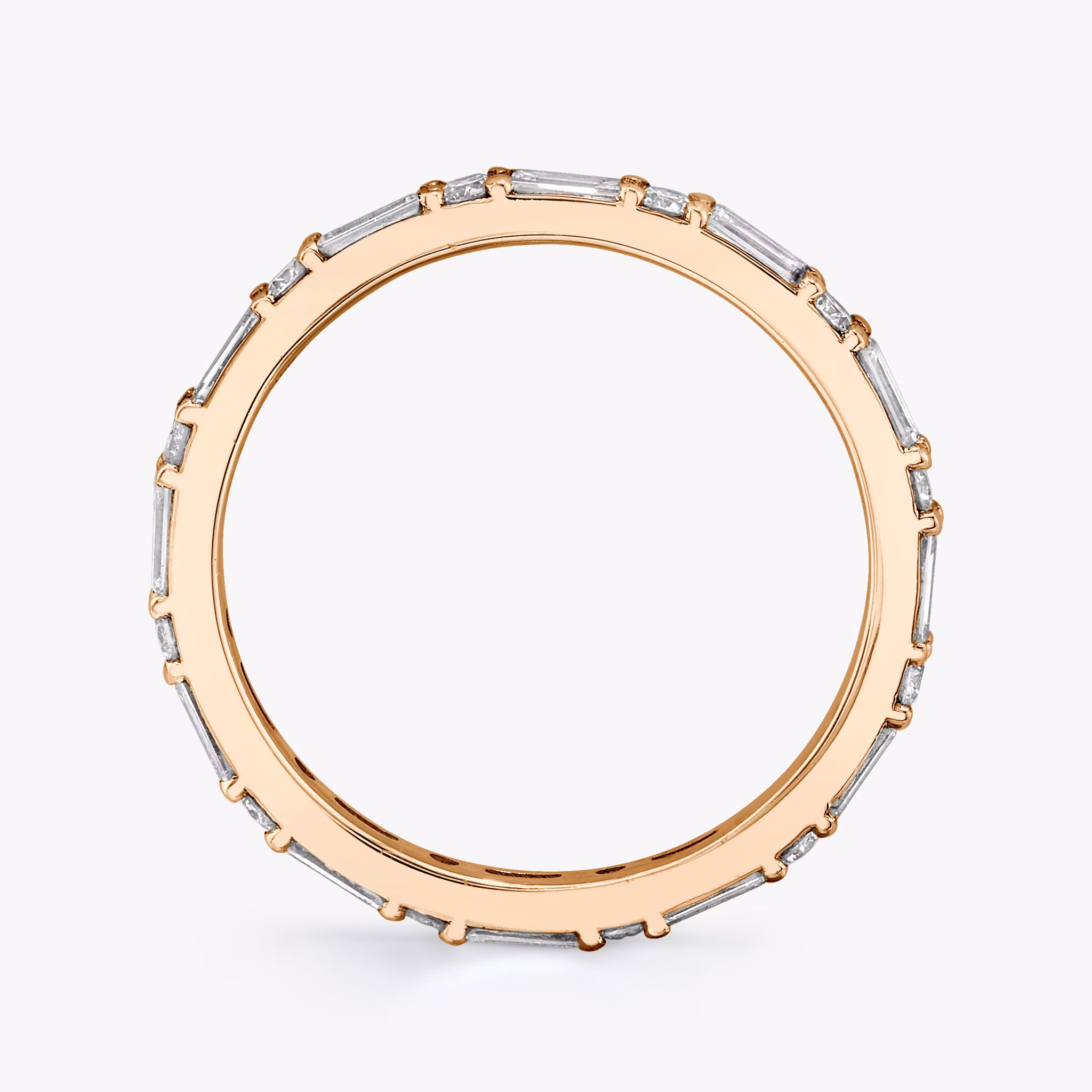 The Alternating Shapes Band | Round Brilliant | 14k | Rose Gold | bandStyle: full
