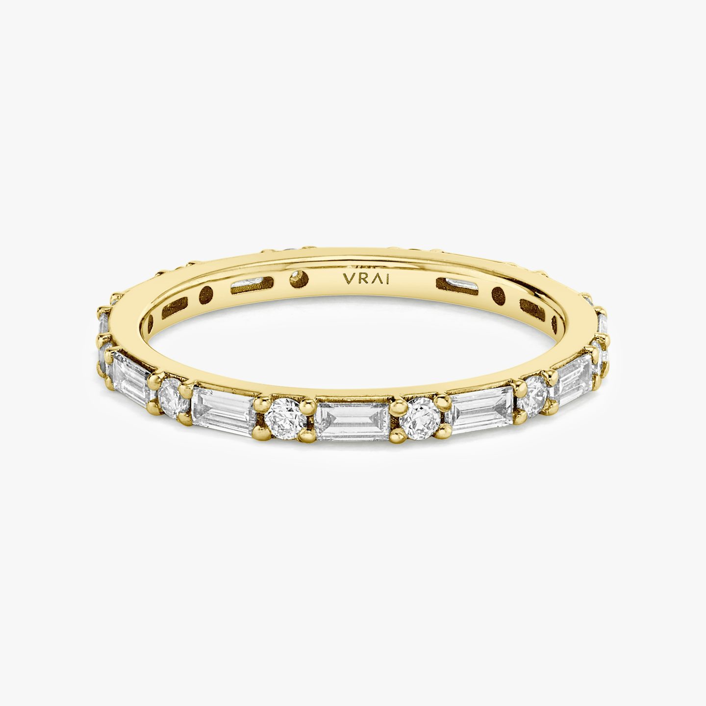 The Alternating Shapes Band | Round Brilliant | 18k | Yellow Gold | bandStyle: full