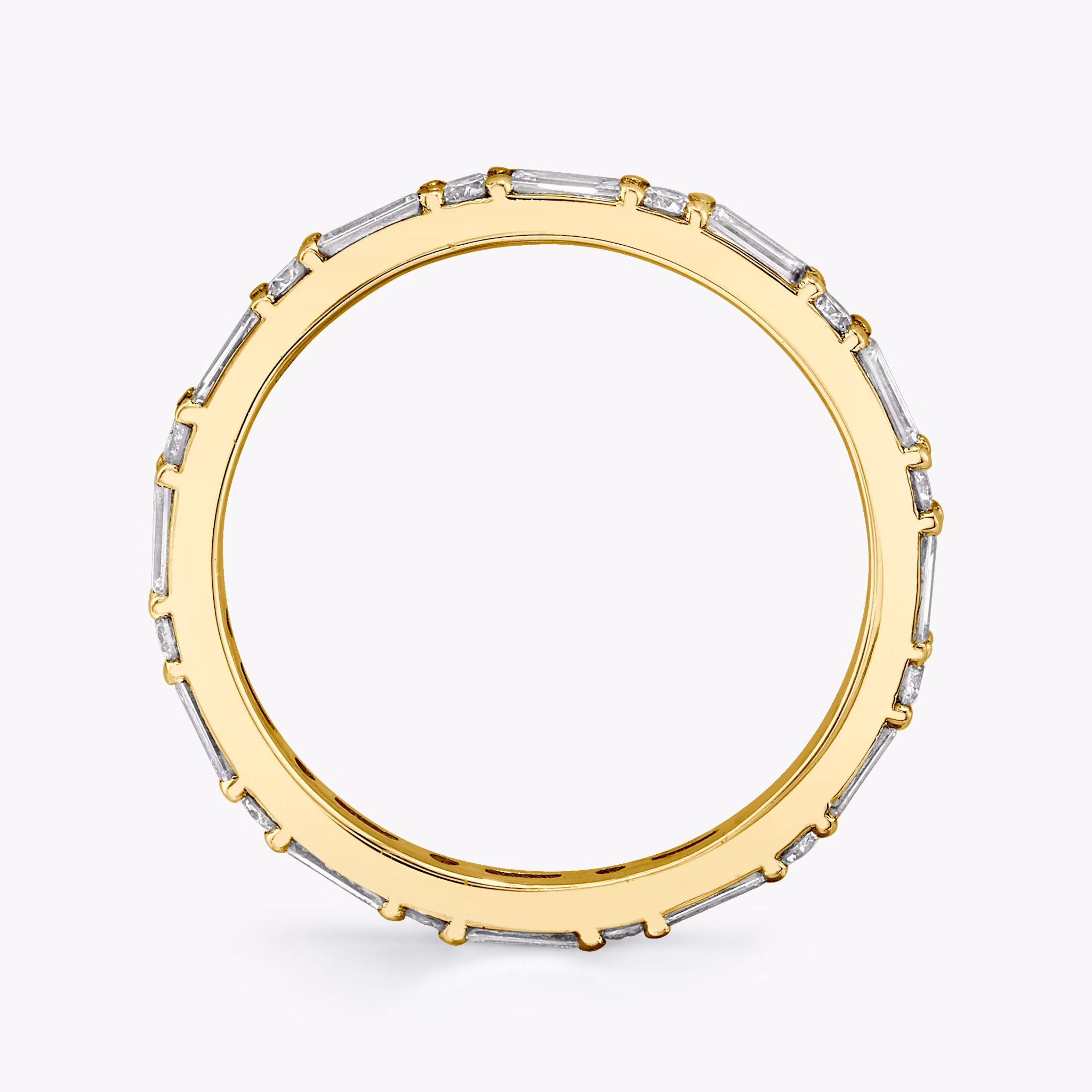 The Alternating Shapes Band | Round Brilliant | 18k | Yellow Gold | bandStyle: full