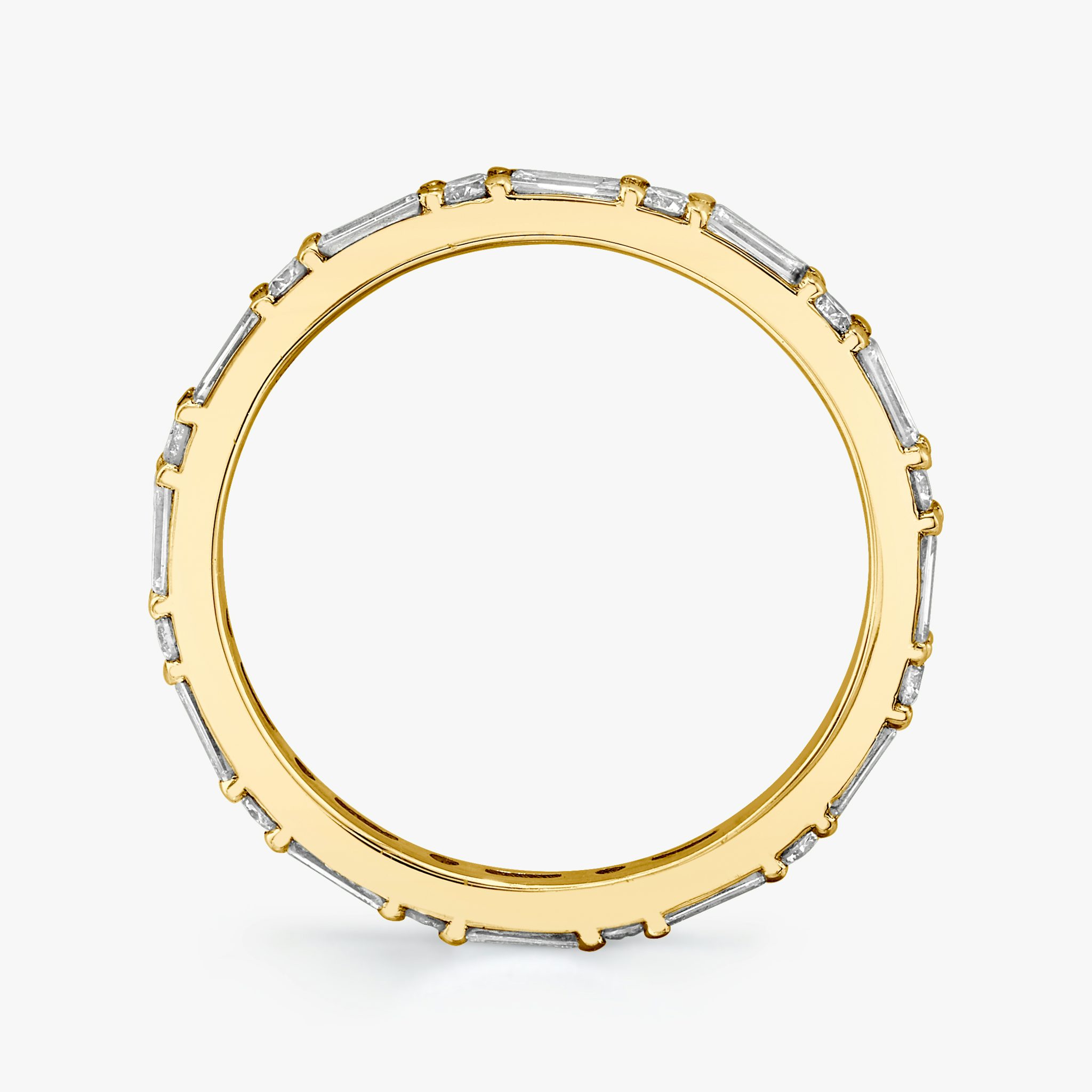 The Alternating Shapes Band | Round Brilliant | 18k | Yellow Gold | bandStyle: full