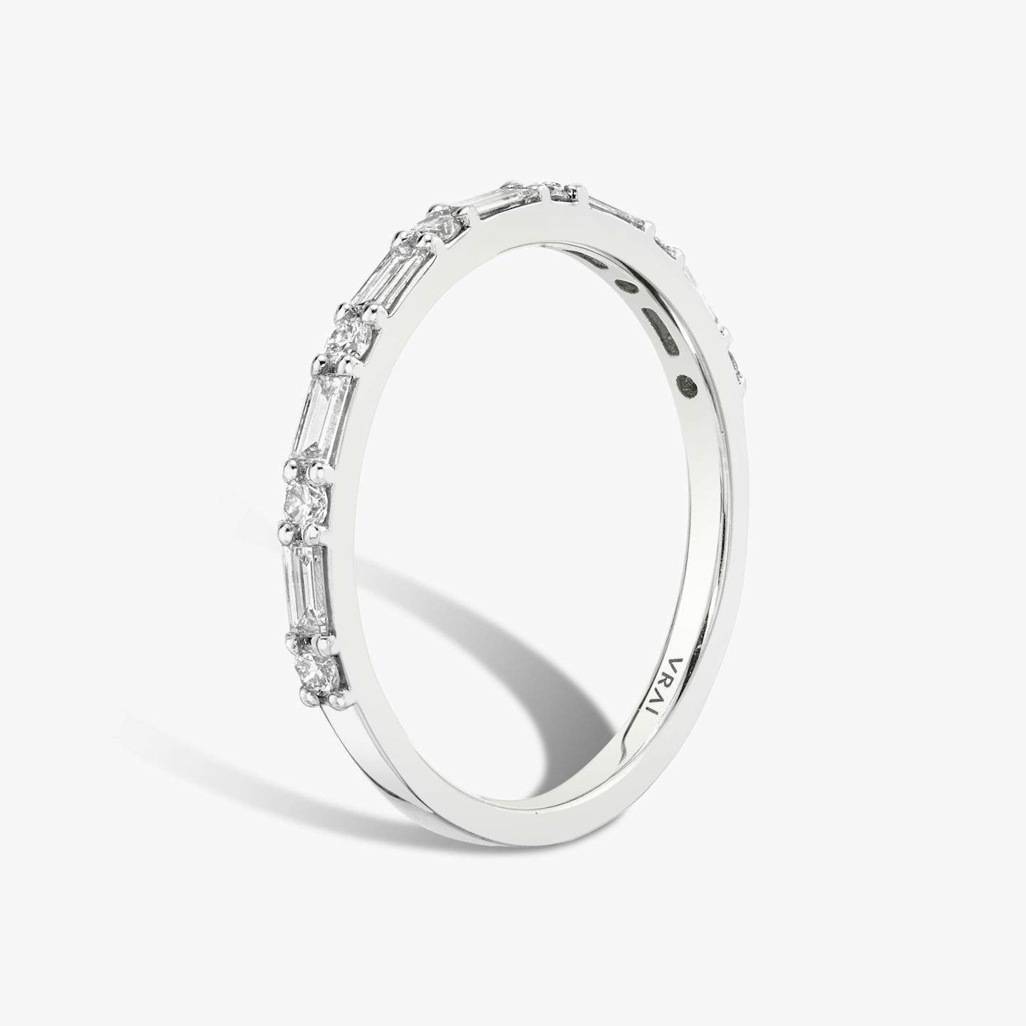 Anillo Alternating Shapes | Brillante | 18k | Oro blanco | bandStyle: half