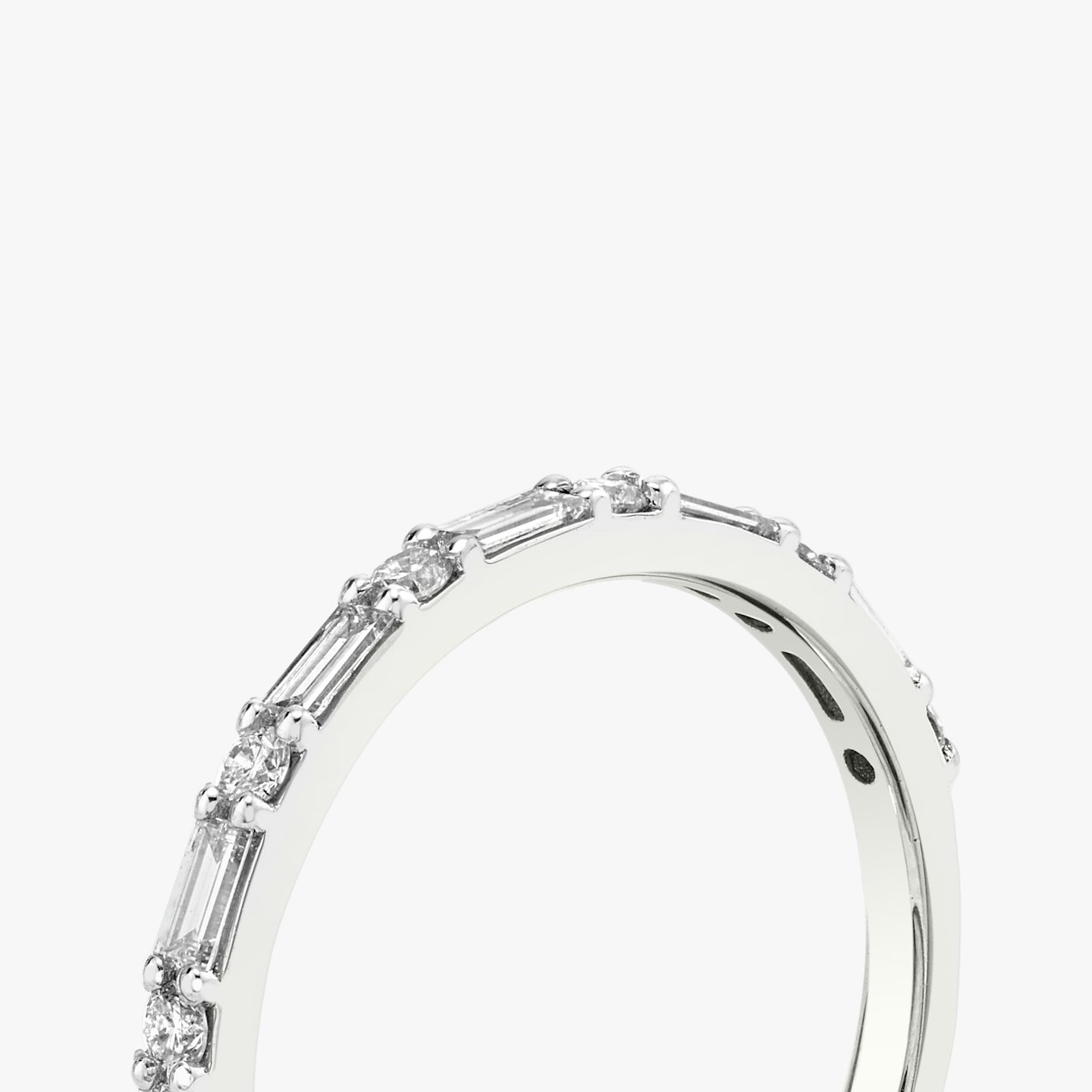 Anillo Alternating Shapes | Brillante | 18k | Oro blanco | bandStyle: half