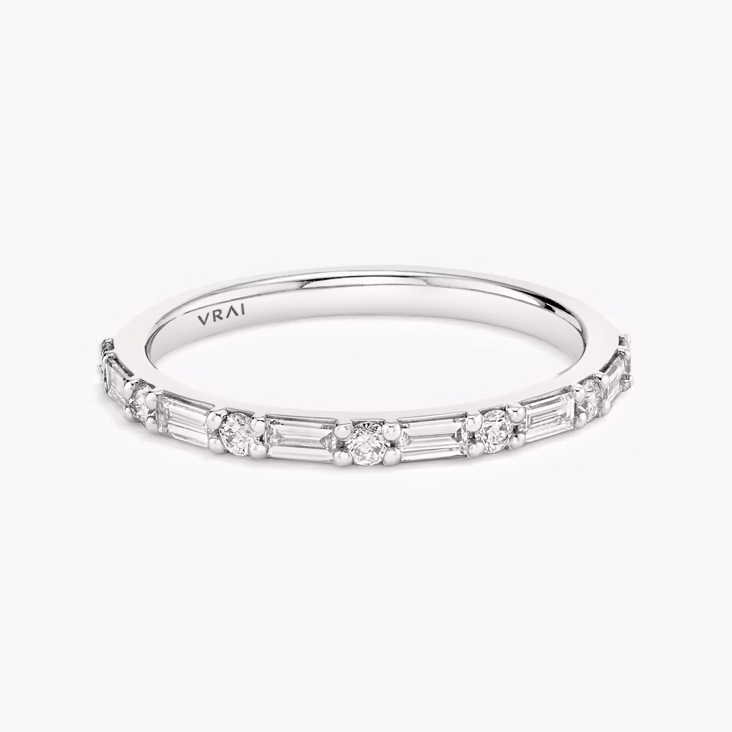 Anillo Alternating Shapes | Brillante | 18k | Oro blanco | bandStyle: half
