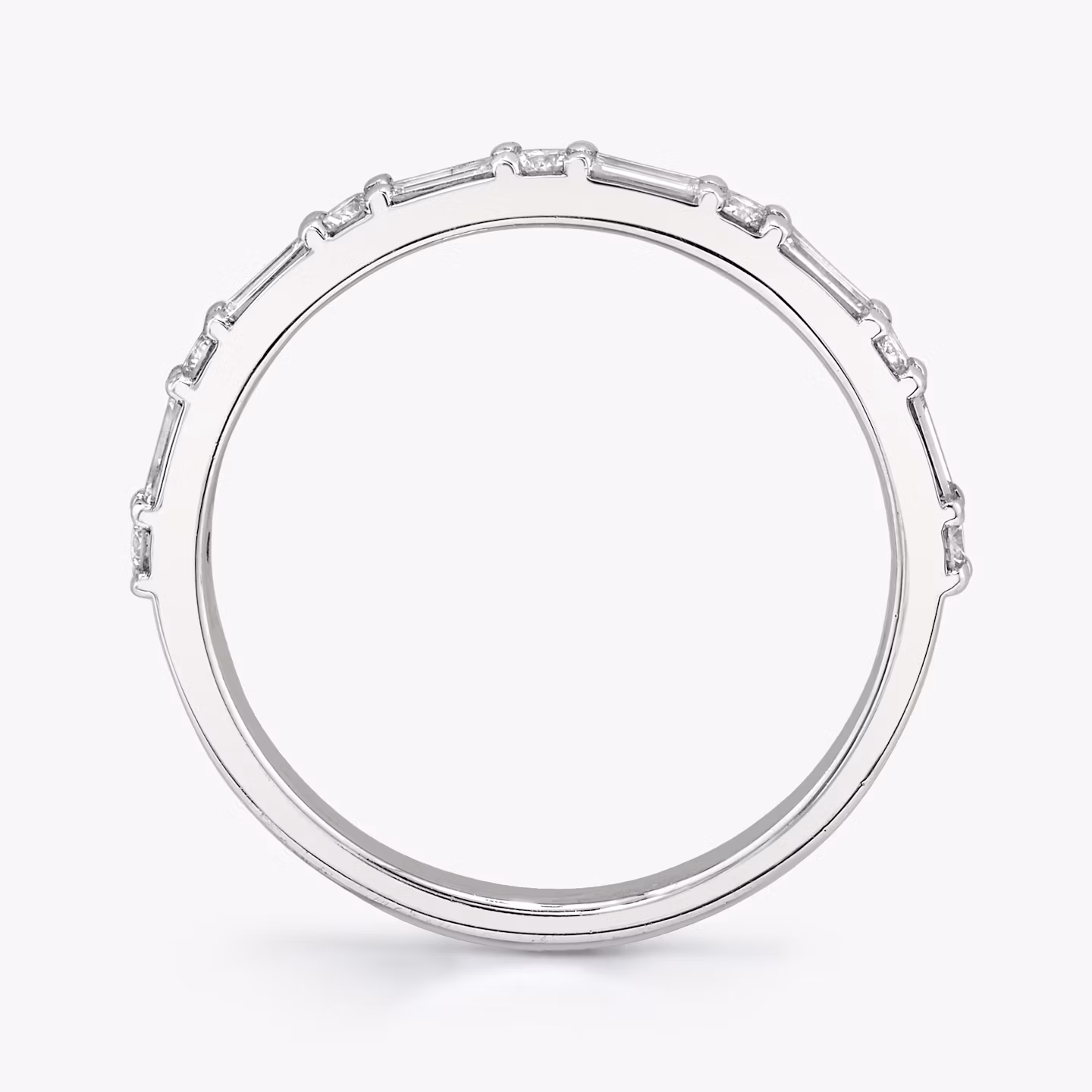 Anillo Alternating Shapes | Brillante | 18k | Oro blanco | bandStyle: half