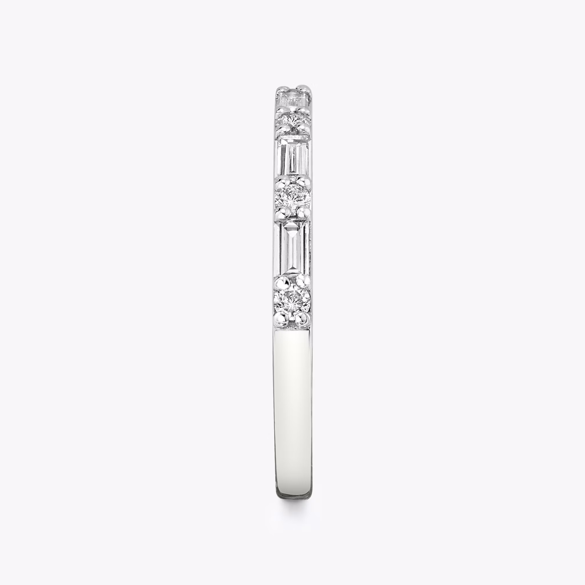 The Alternating Shapes Band | Round Brilliant | 18k | White Gold | bandStyle: half
