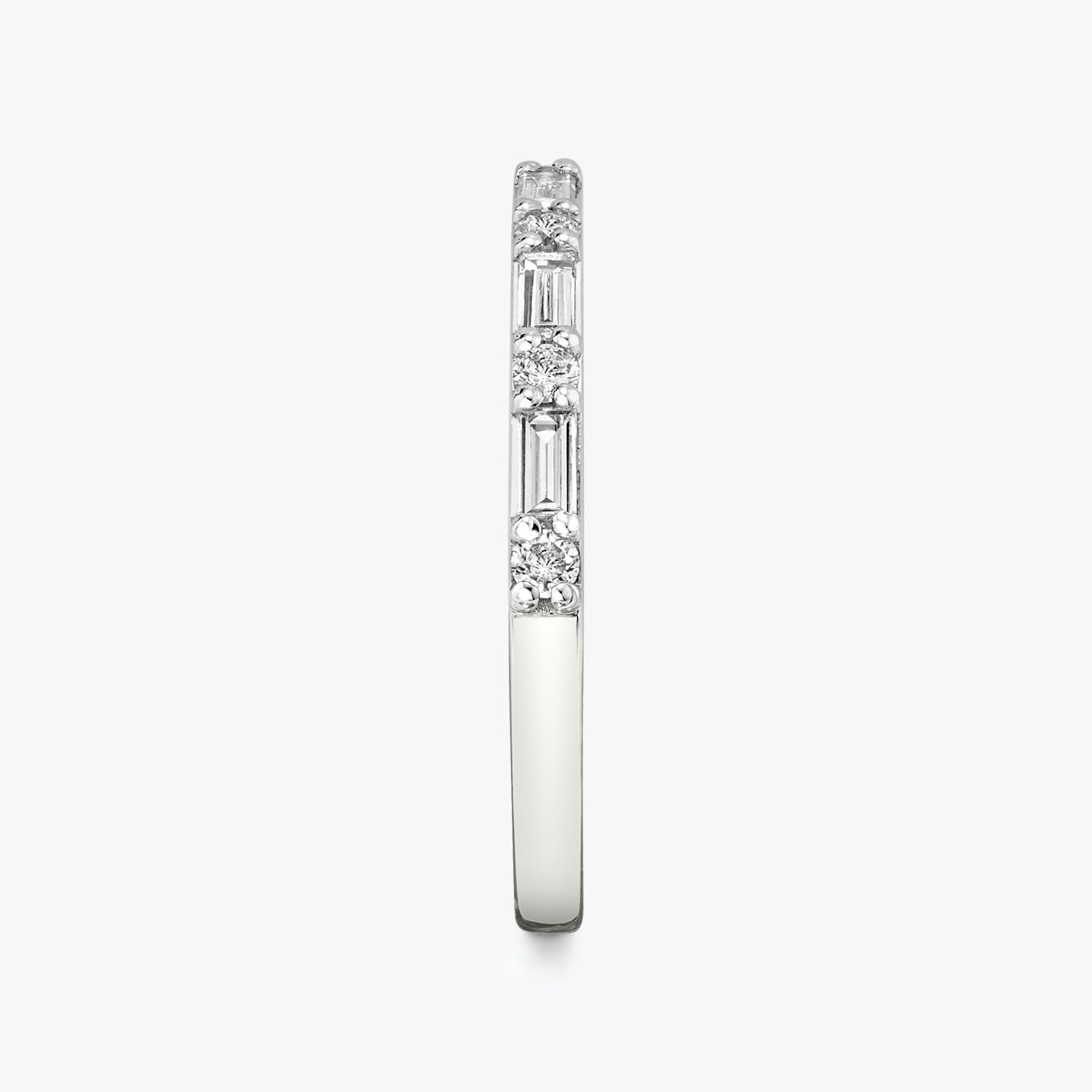 Anillo Alternating Shapes | Brillante | 18k | Oro blanco | bandStyle: half
